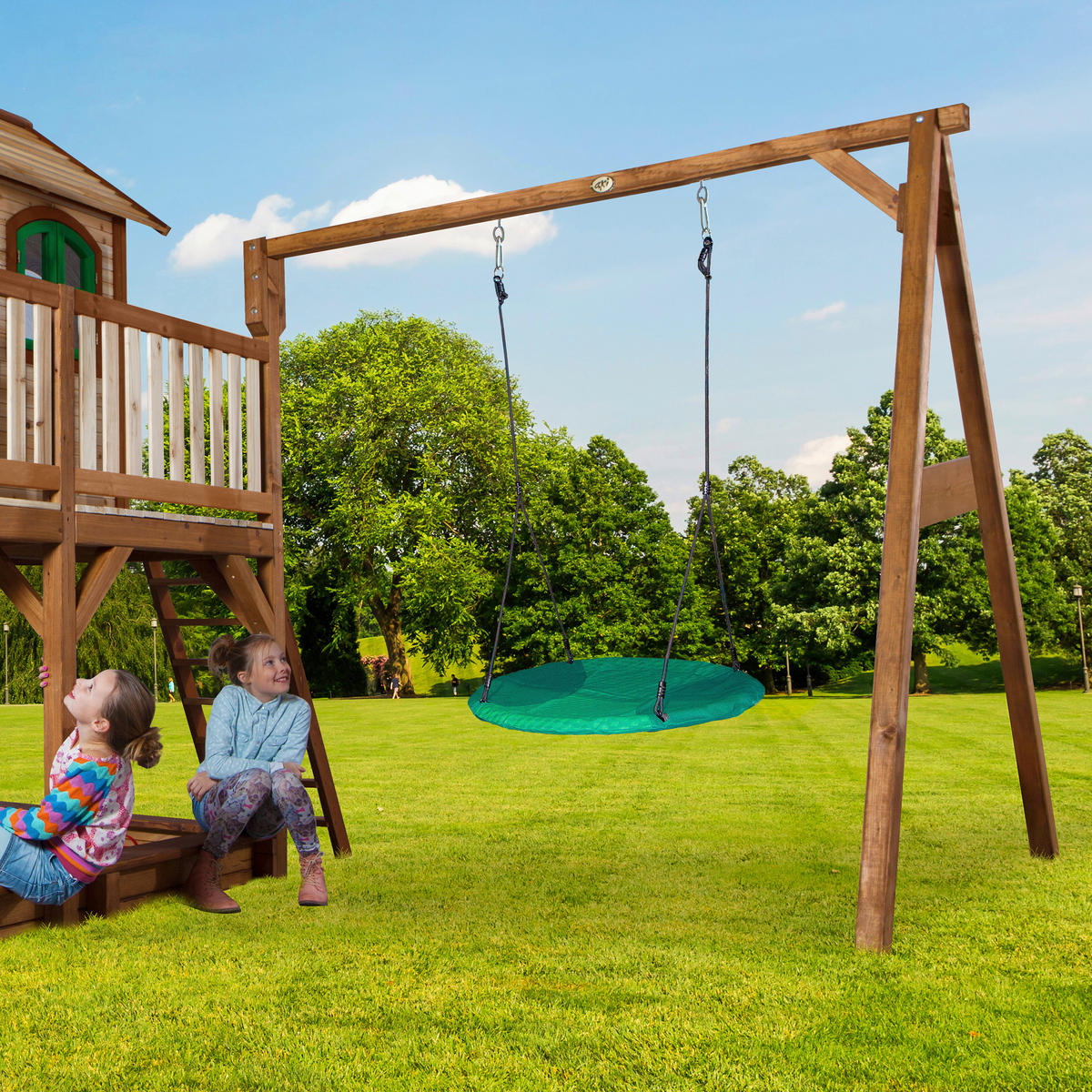 AXI Spielhaus Liam braun B/H/L: ca. 541x291x277 cm Liam - braun/grün (277,00/541,00/291,00cm) - AXI