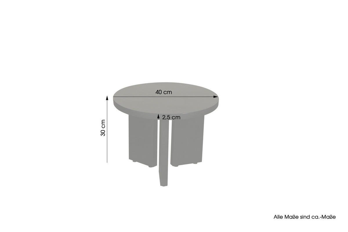 Beistelltisch ROUND schwarz lackiert Akazie H/D: ca. 30x40 cm ROUND - schwarz (40,00/30,00cm) - byLIVING
