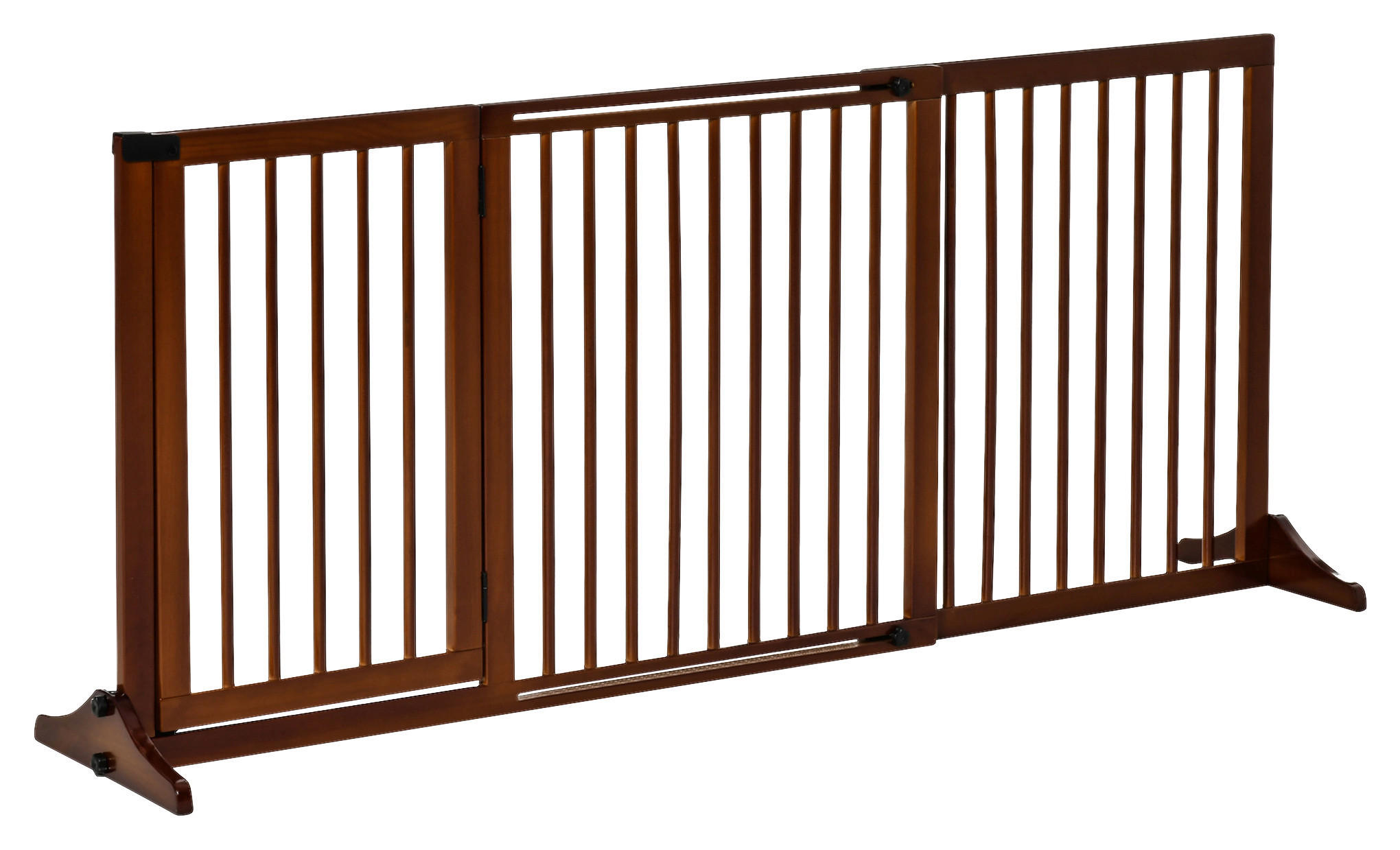 PawHut Schutzgitter braun Edelstahl B/H/L: ca. 166x113x36 cm Türschutzgitter - braun (36,00/166,00/113,00cm) - PawHut