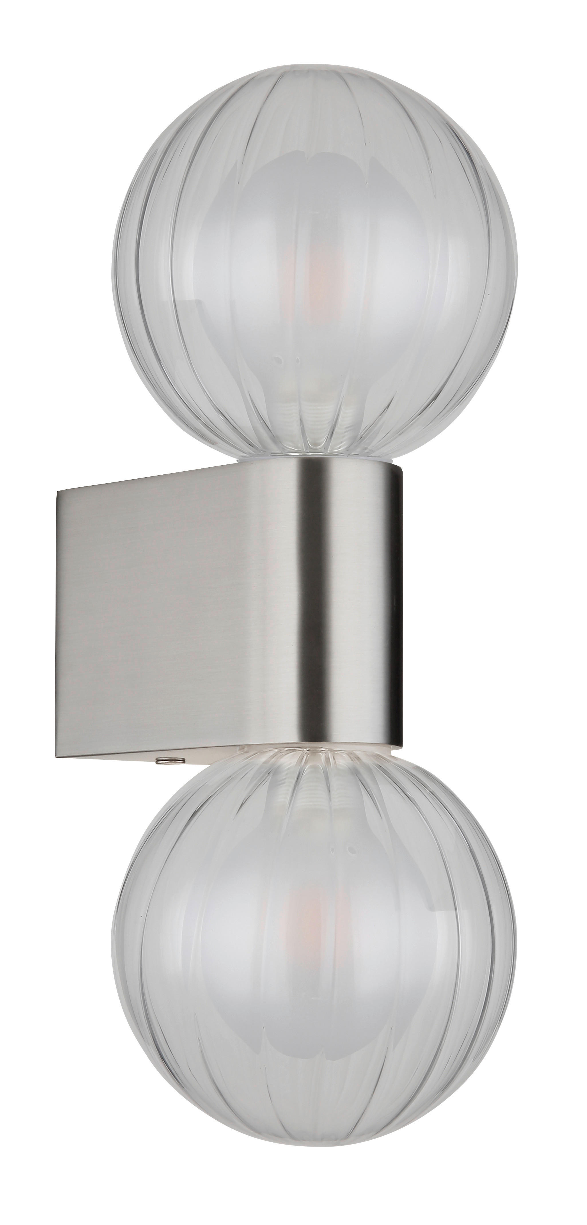GLOBO Wand-/Deckenleuchte Ander 41928-2N transparent silber Glas Aluminium B/L: ca. 10x27 cm G9 2 Brennstellen Ander - transparent/silber (10,00/27,00cm) - GLOBO