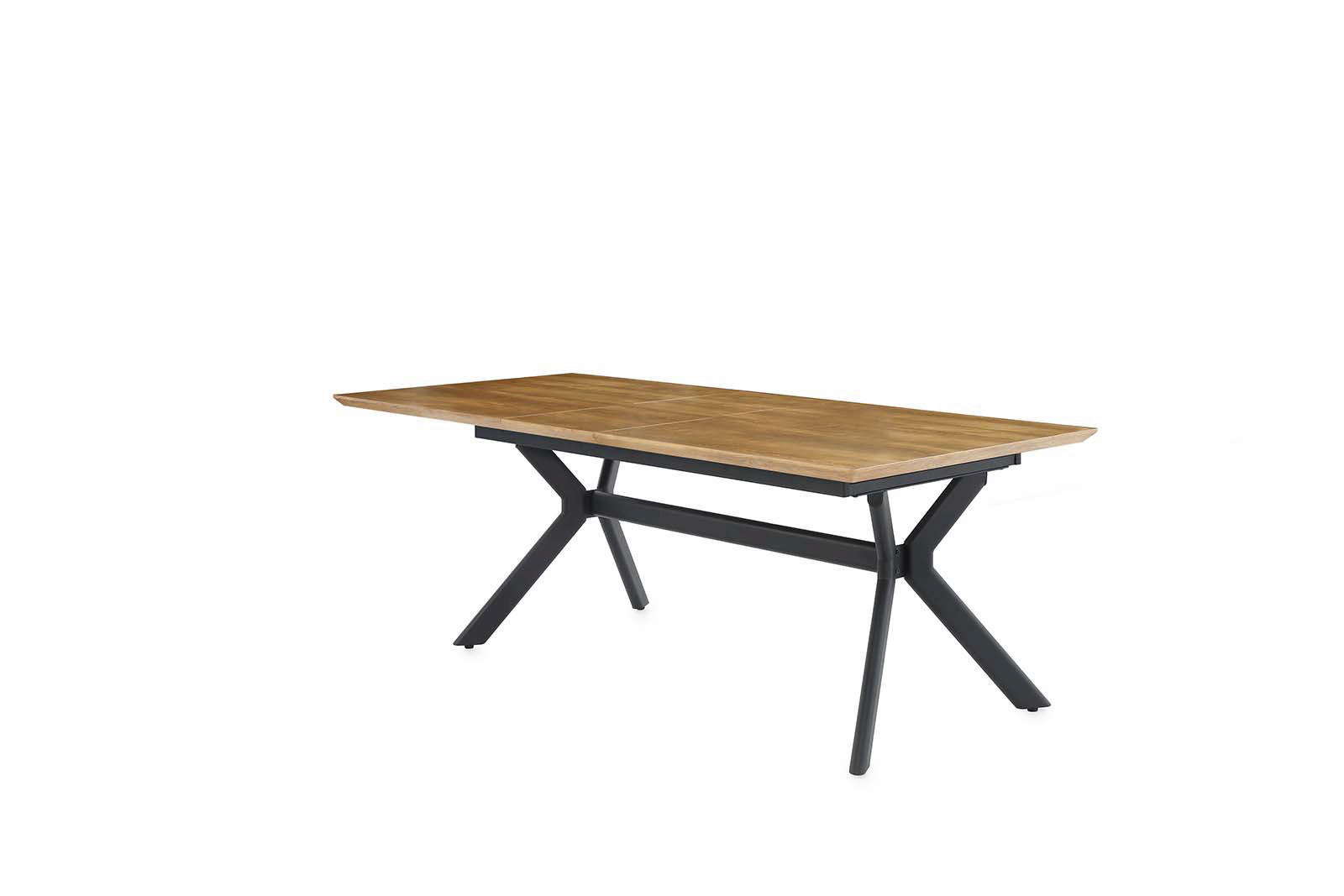 Esstisch  Eiche Wild Nachbildung B/H/T: ca. 180x76x100 cm Massimo_Esstisch_6003553 - Eiche/schwarz (180,00/76,00/100,00cm)