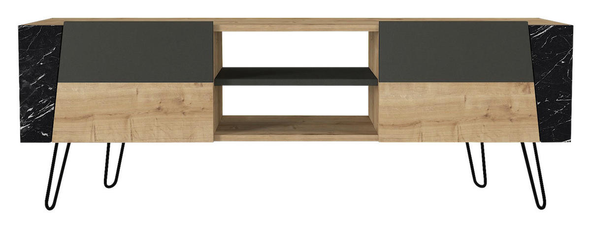 TV-Lowboard Fanten Safir Marmoroptik anthrazit B/H/T: ca. 150x52x36,8 cm Fanten - Marmoroptik/anthrazit (150,00/52,00/36,80cm) - moebel17