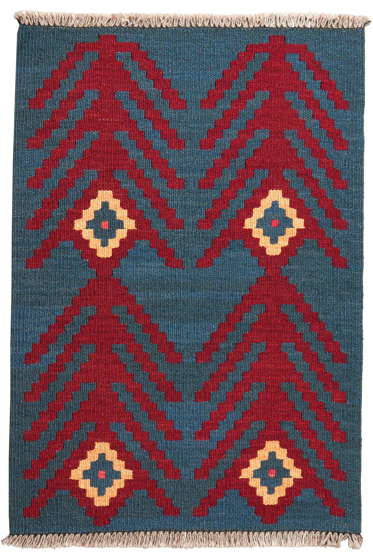 PersaTepp Teppich Kelim Gashgai blau B/H/L: ca. 62x1x91 cm Kelim Gashgai - blau (91,00/62,00/1,00cm) - PersaTepp