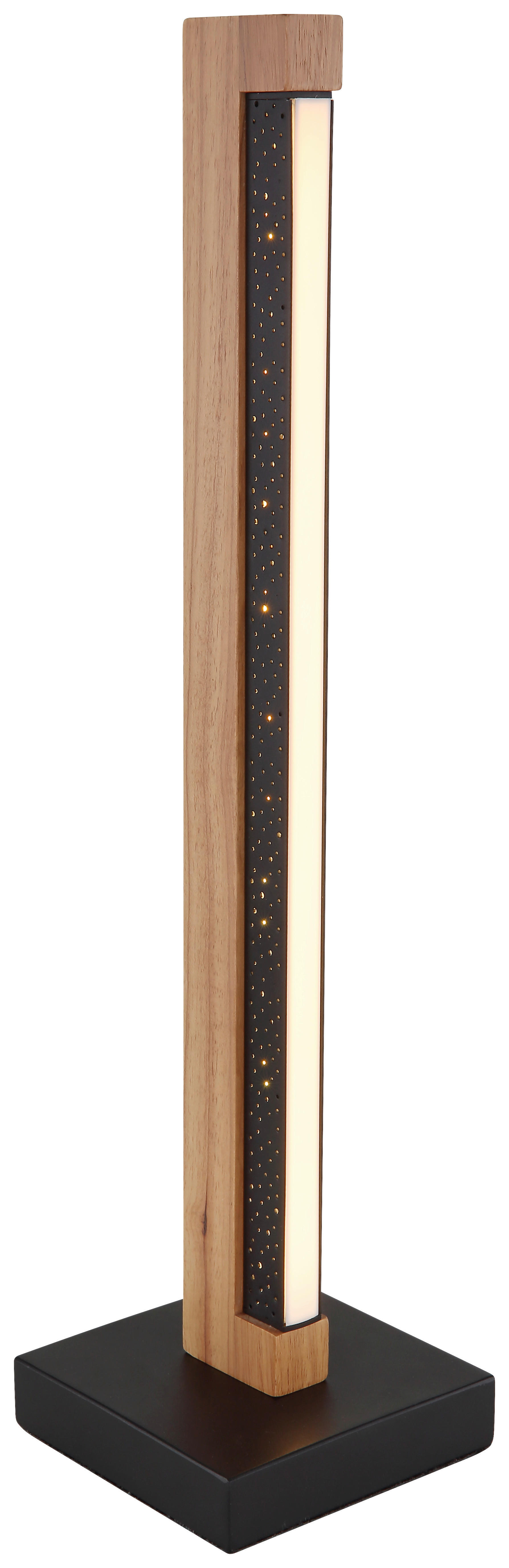 GLOBO LED-Tischleuchte 67849T dunkelbraun mattschwarz Metall Holz Kunststoff B/H/T: ca. 12x48x12 cm STARLA - dunkelbraun/mattschwarz (12,00/48,00/12,00cm) - GLOBO