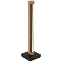 GLOBO LED-Tischleuchte 67849T dunkelbraun mattschwarz Metall Holz Kunststoff B/H/T: ca. 12x48x12 cm STARLA - dunkelbraun/mattschwarz (12,00/48,00/12,00cm) - GLOBO