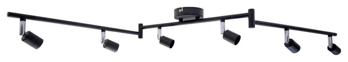 Spotbalken Joris schwarz Metall L: ca. 120 cm GU10 6 Brennstellen Spotbalken_6flg.Joris - schwarz (120,00cm)