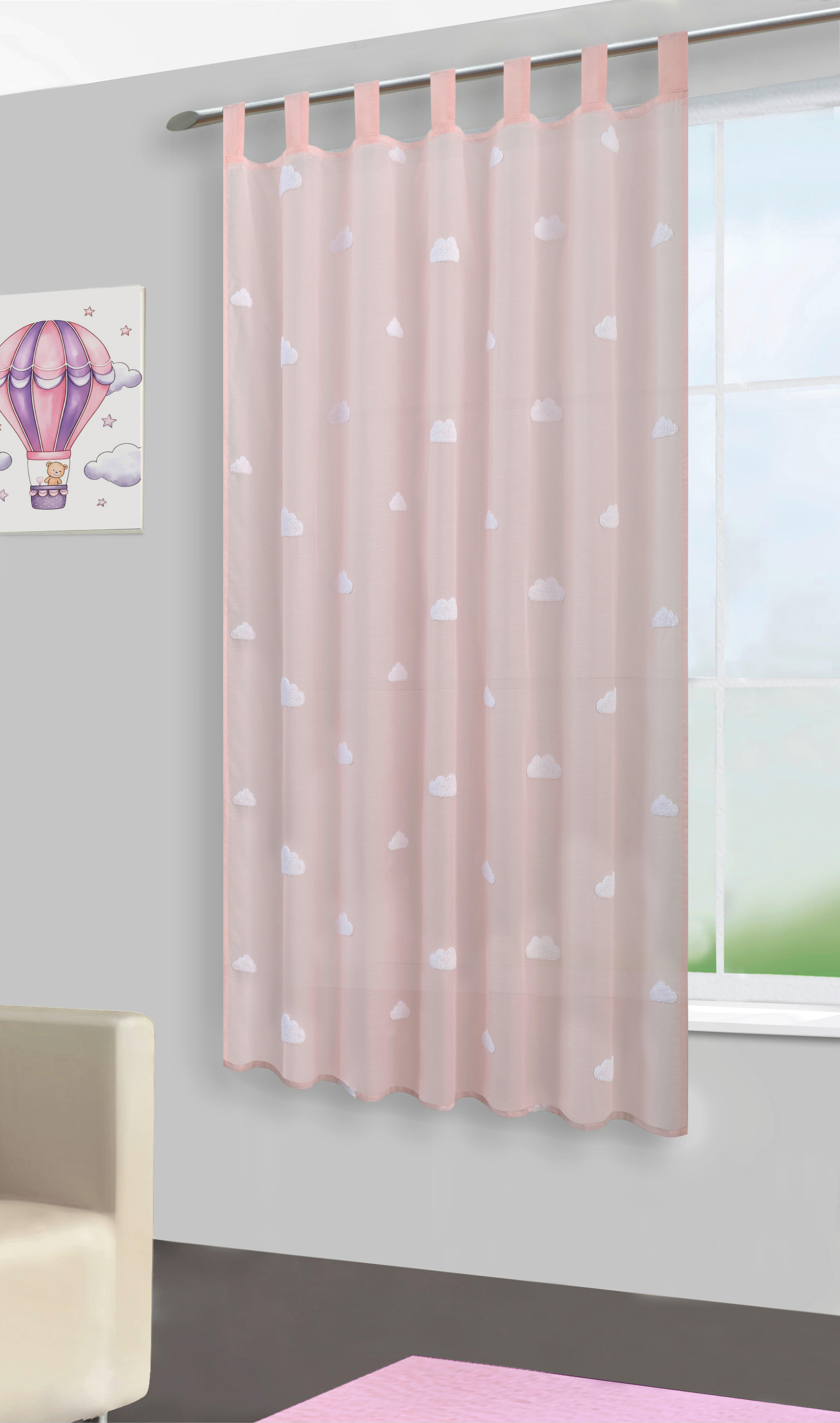 POCOline Kombivorhang Clouds rosé B/L: ca. 140x175 cm Clouds - rosé (140,00/175,00cm) - POCOline
