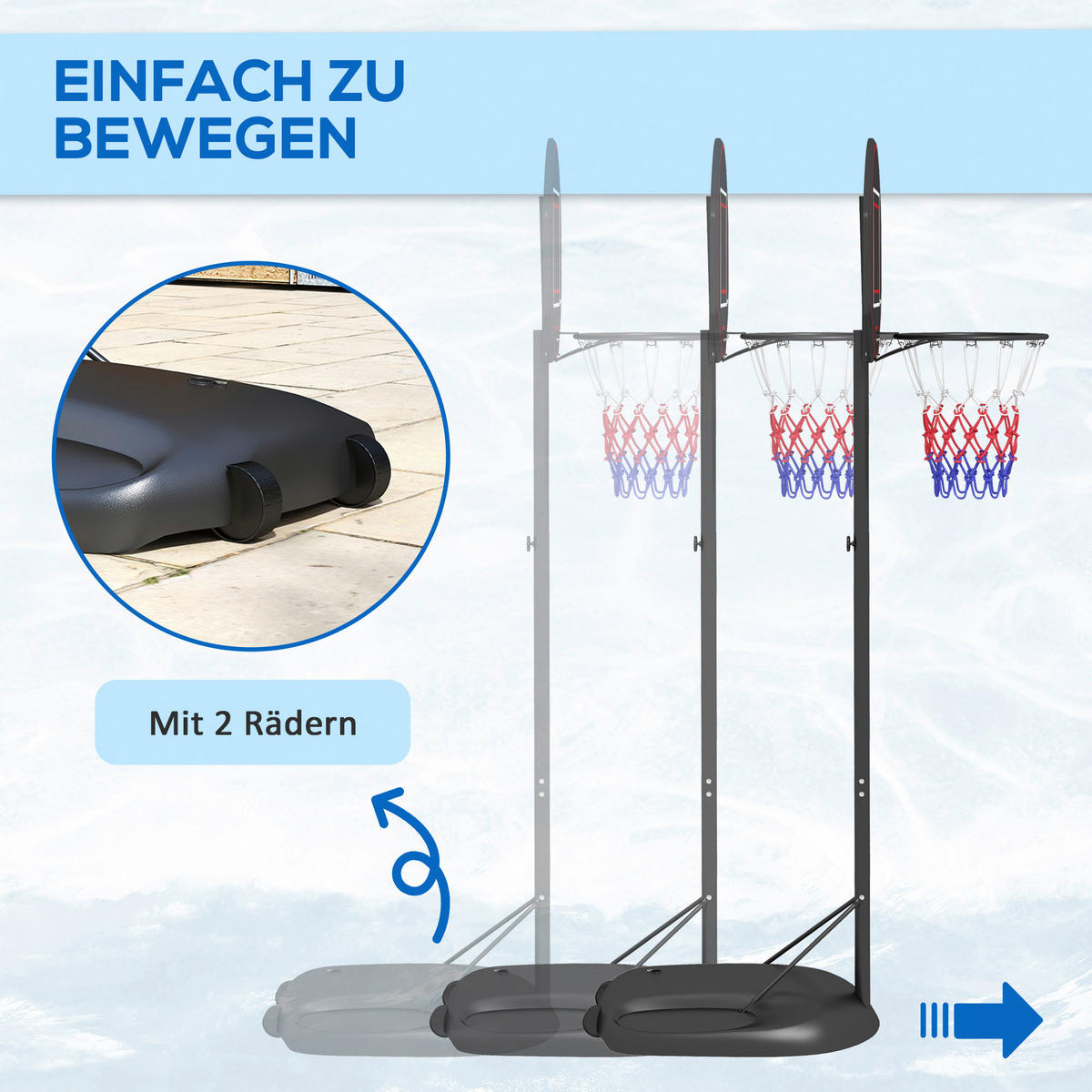 SPORTNOW Basketballständer schwarz Stahl B/H/L: ca. 60x282x84 cm Basketballständer - schwarz (84,00/60,00/282,00cm) - SPORTNOW