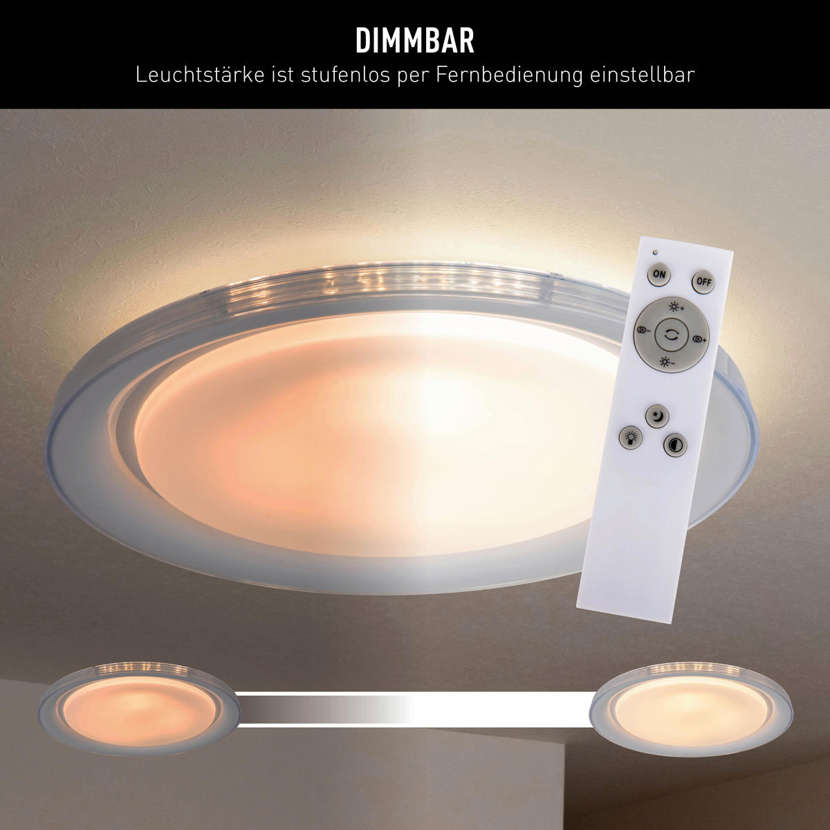 Näve Leuchten LED-Deckenleuchte weiß Metall Kunststoff B/H/T/D: ca. 50,5x7,5x50,5x50,5 cm CLAIRE - weiß (50,50/7,50/50,50cm) - Näve Leuchten