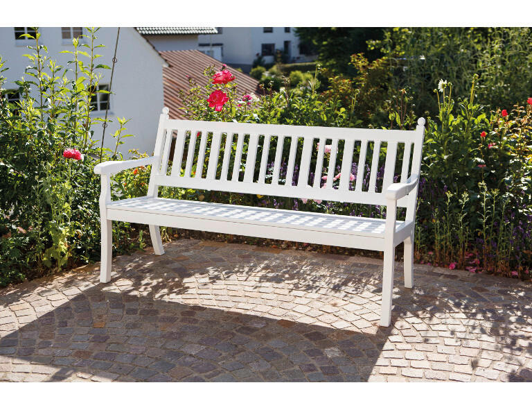 Blome Sitzbank Hohenzollern weiß Kunststoff B/H/L: ca. 69x88x160 cm Hohenzollern - weiß (160,00/69,00/88,00cm) - Blome
