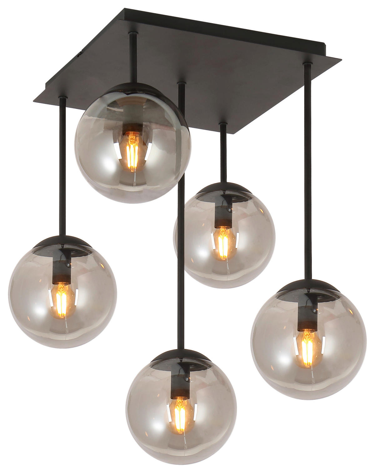 Deckenleuchte Space schwarz Glas B/H/T: ca. 40x50x40 cm E14 5 Brennstellen Deckenleuchte_Space_V - schwarz (40,00/50,00/40,00cm)