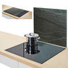 Zeller Herdblende-/Abdeckplatte Schiefer schiefer Glas B/H/L: ca. 50x0,8x56 cm Schiefer - schiefer (56,00/50,00/0,80cm) - Zeller