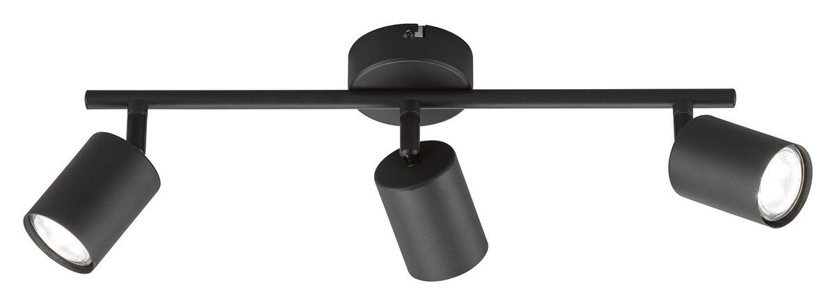 Fischer & Honsel LED-Deckenleuchte 21130 schwarz Metall B/H/T: ca. 42x14x8 cm 3 Brennstellen Vano - schwarz (42,00/14,00/8,00cm) - Fischer & Honsel