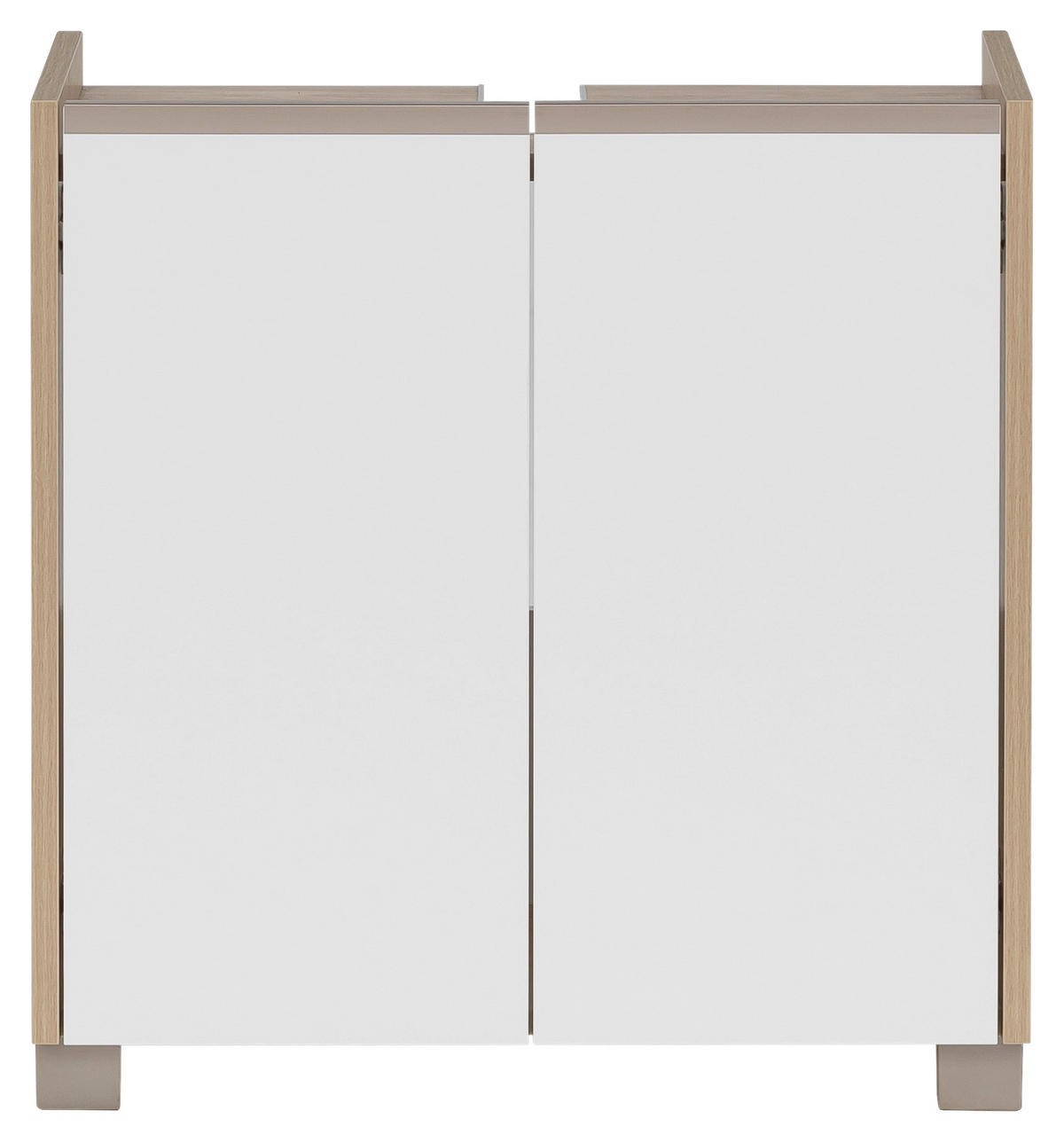 Waschbeckenunterschrank Juba Eiche hell Nachbildung weiß B/H/T: ca. 56,9x58,9x33 cm Juba - Eiche/weiß (56,90/58,90/33,00cm) - Möbelpartner
