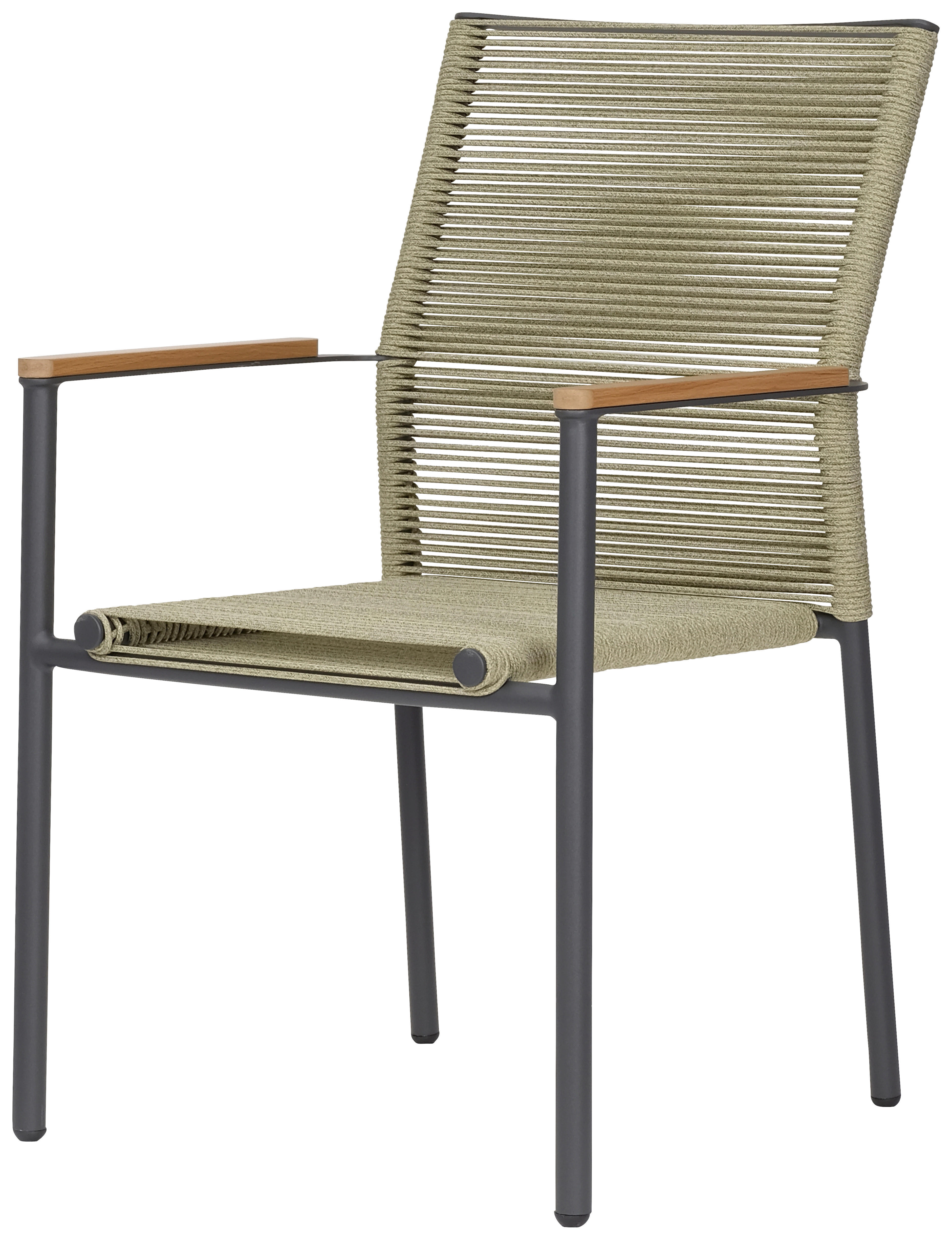POCOline Gartenstuhl Turin salbei Webstoff B/H/L: ca. 60x87x56 cm Turin - anthrazit/salbei (56,00/60,00/87,00cm) - POCOline