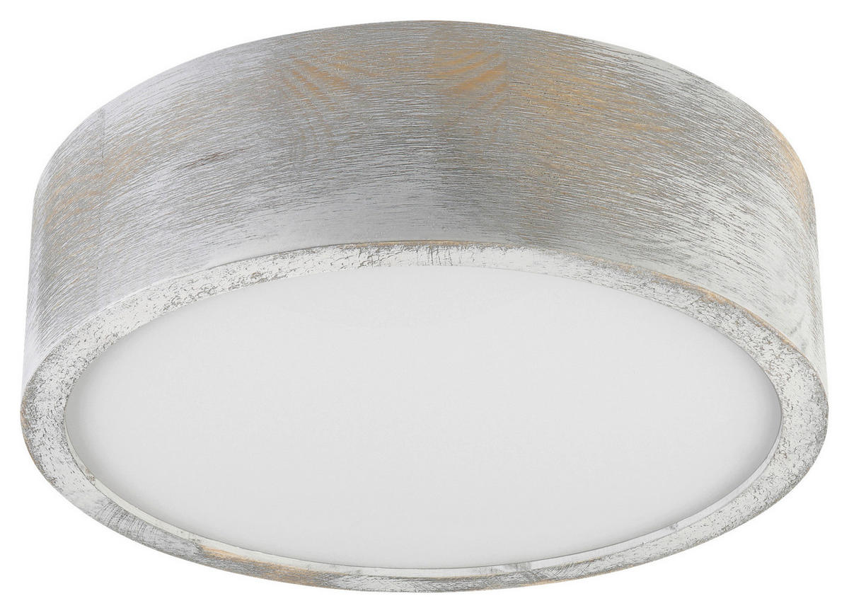 Lamkur Deckenleuchte hellbraun weiß Glas Holz B/H/L: ca. 28,5x12x28,5 cm 1 Brennstellen Eveline - weiß/hellbraun (28,50/28,50/12,00cm) - Lamkur