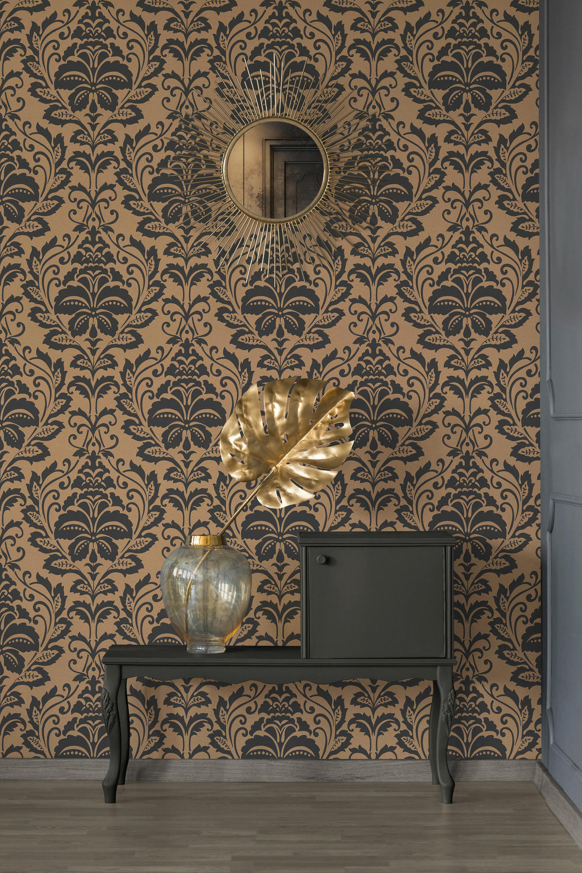 A.S.Creation Vliestapete Attractive Barock orange grau B/L: ca. 53x1005 cm Attractive - orange/grau (53,00/1005,00cm) - A.S.Creation