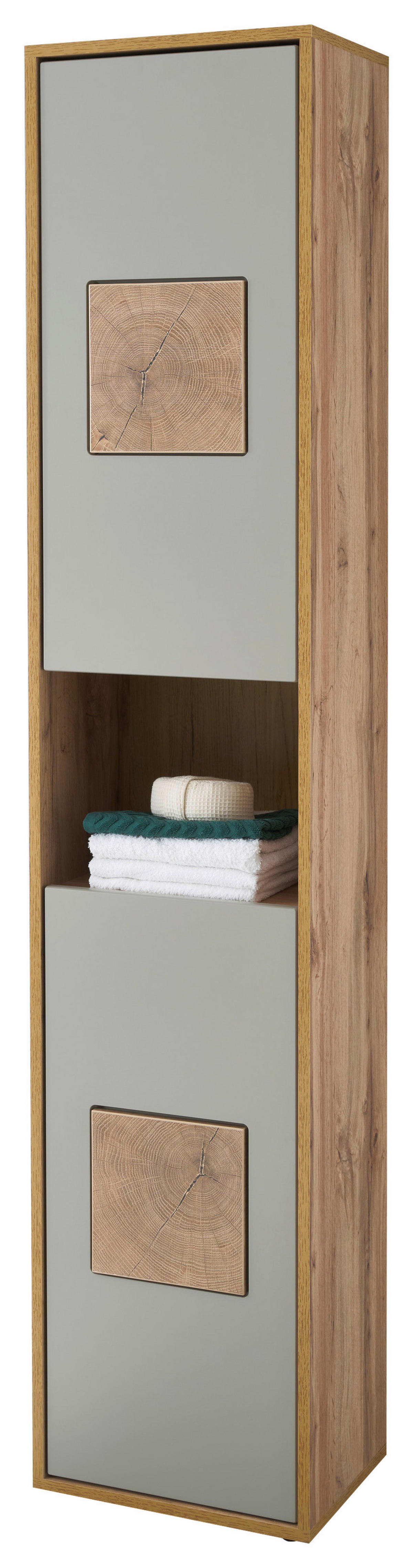 Hochschrank Greece Wildeiche Nachbildung grau B/H/T: ca. 40x190x30 cm Greece - grau (40,00/190,00/30,00cm)