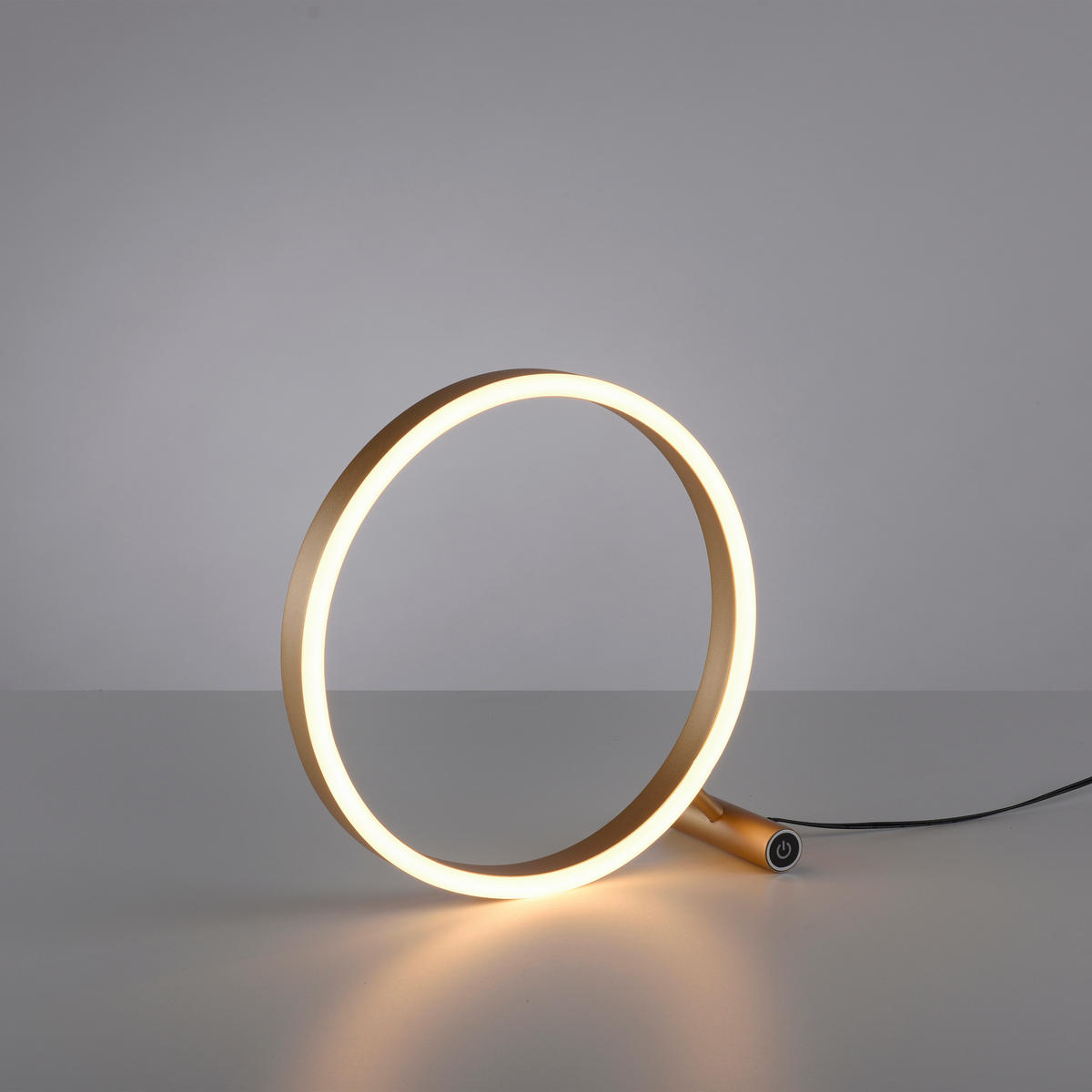 Just Light LED-Touch-Tischleuchte RITUS 15390-60 weiß messing Metall B/H/T: ca. 30x30x10 cm 1 Brennstellen RITUS - messing/weiß (30,00/30,00/10,00cm) - Just Light