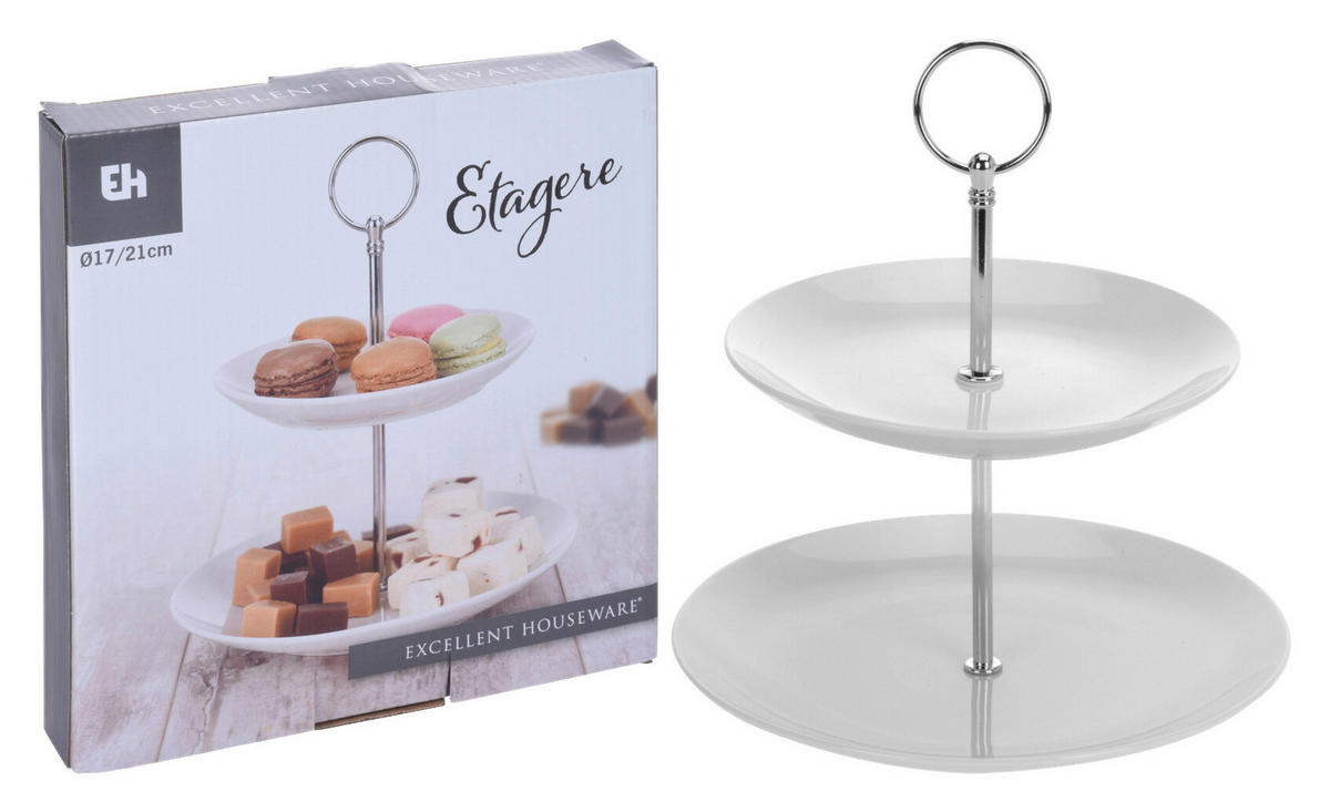 Etagere weiß Porzellan Etagere_2_Ablagen - weiß