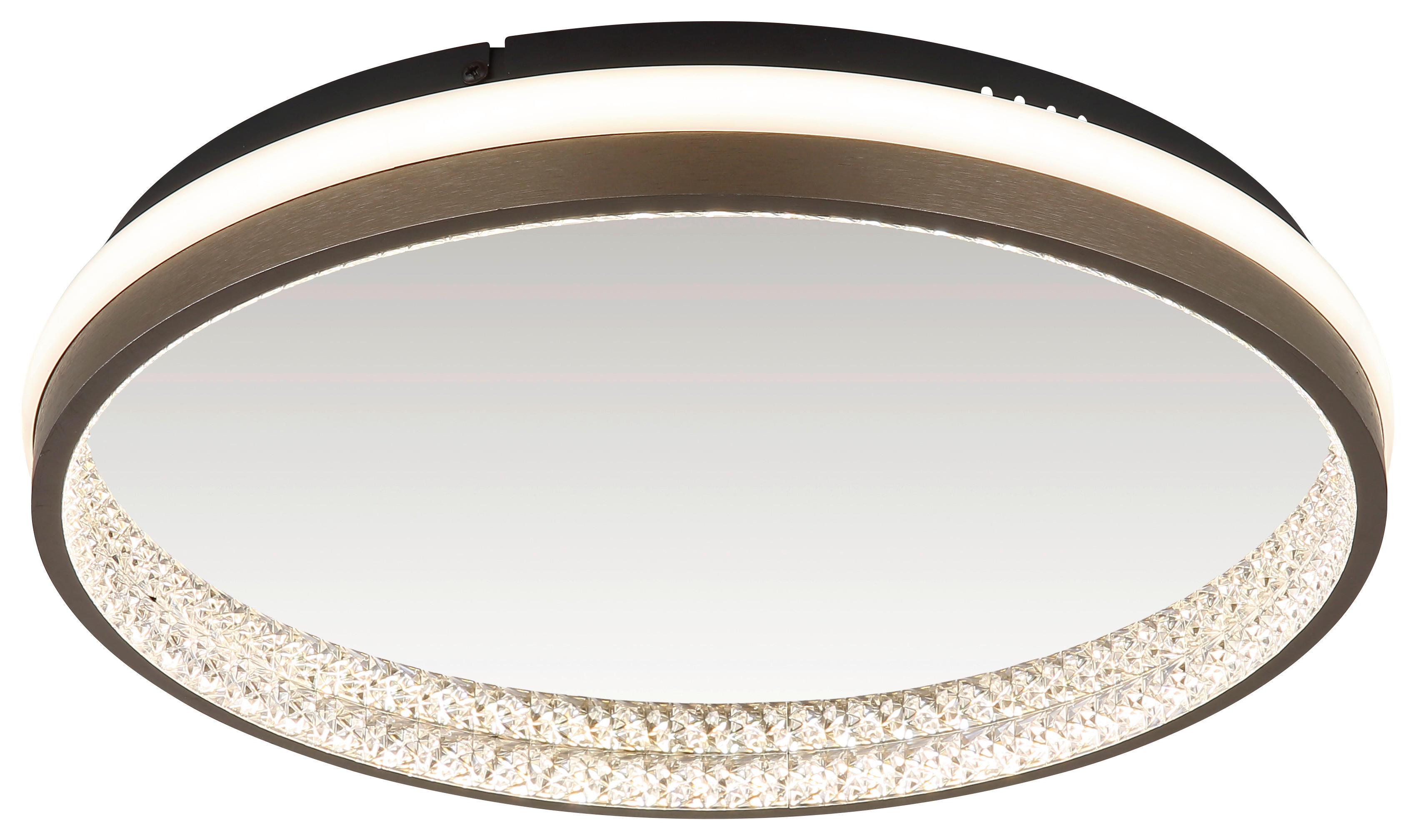 GLOBO LED-Deckenleuchte Opal dunkelgrau mattschwarz Kunststoff Metall H/D: ca. 6x39,7 cm 1 Brennstellen DELLA - Opal/dunkelgrau (39,70/6,00cm) - GLOBO