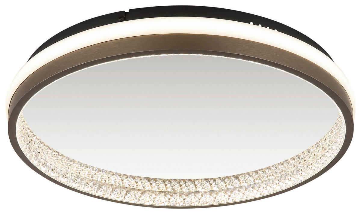 GLOBO LED-Deckenleuchte Opal dunkelgrau mattschwarz Kunststoff Metall H/D: ca. 6x39,7 cm 1 Brennstellen DELLA - Opal/dunkelgrau (39,70/6,00cm) - GLOBO