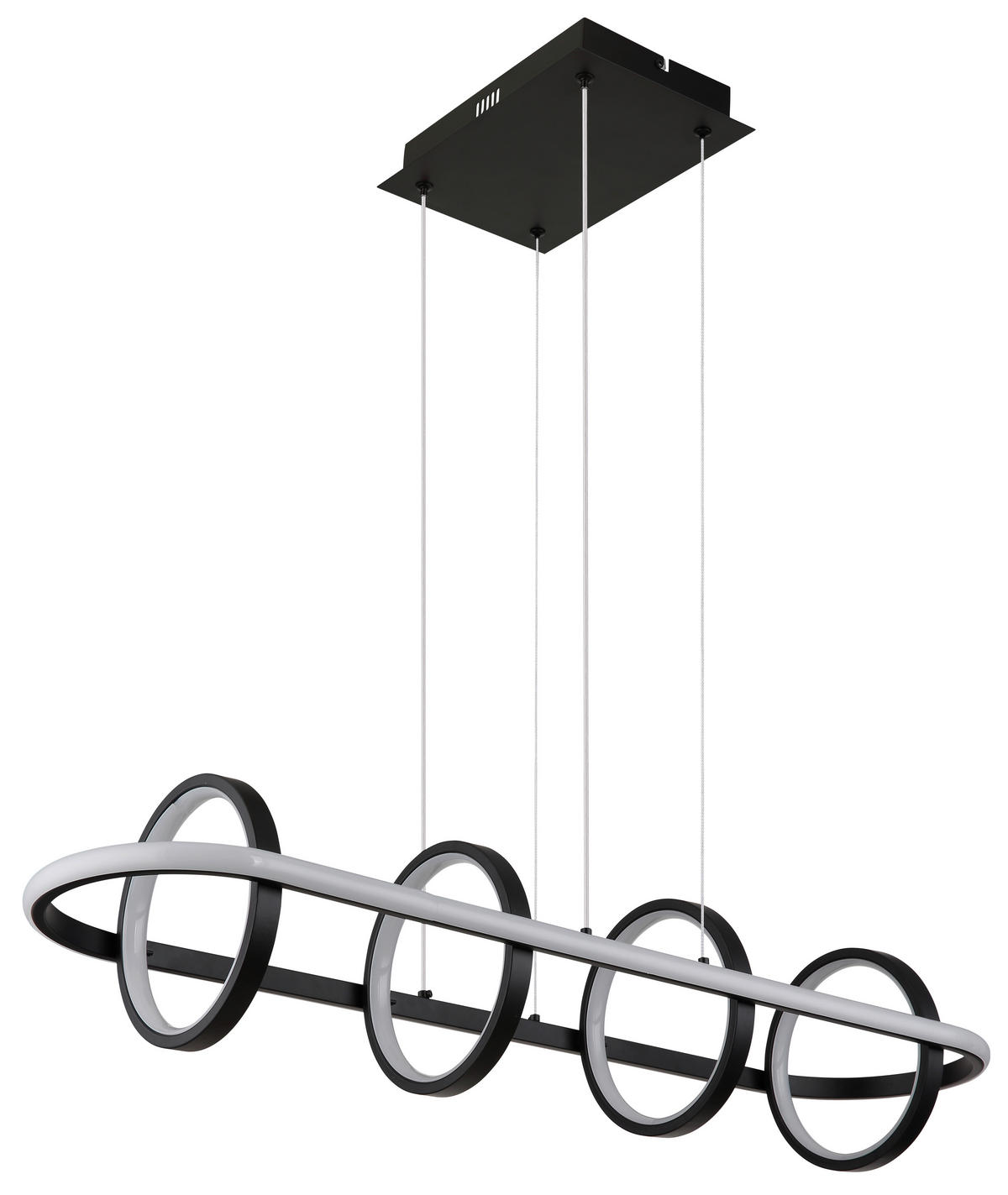 GLOBO Pendelleuchte schwarz Silikon Aluminium Metall B/H/T: ca. 28x120x90 cm 1.0 Brennstellen 67194-60R - schwarz (28,00/120,00/90,00cm) - GLOBO