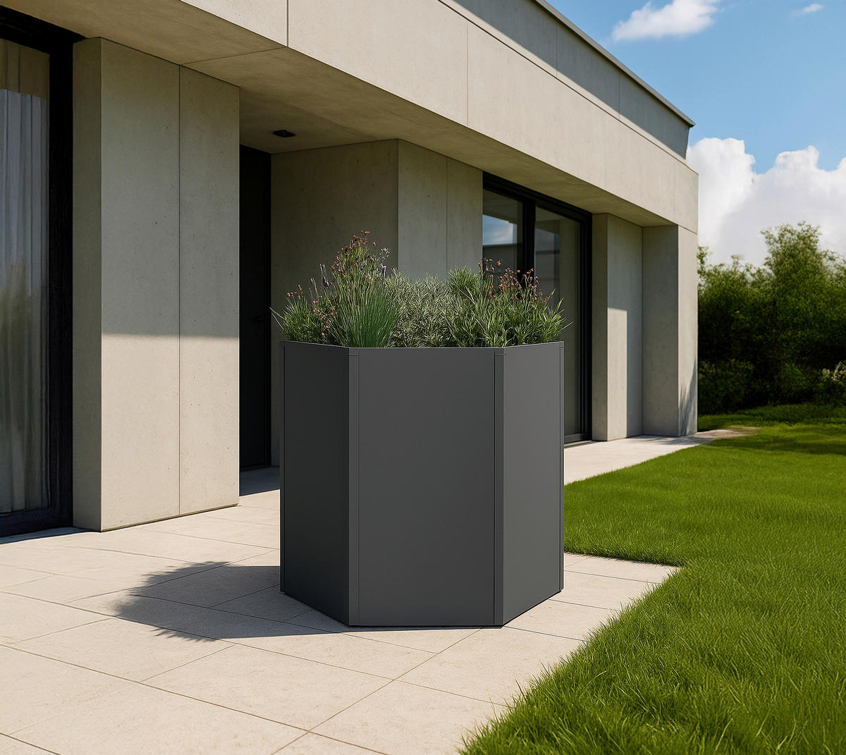 Westmann Hochbeet Varia anthrazit Metall B/H/L: ca. 100x77x100 cm Varia - anthrazit (100,00/100,00/77,00cm) - Westmann