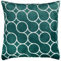 Dekokissen Flanell Flanellkissen_XL Kreise 60x60cm - weiß/grün (60,00/60,00cm)