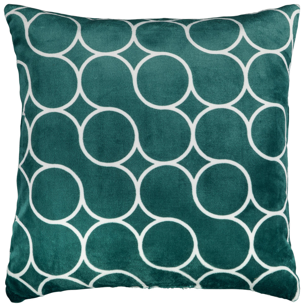 Dekokissen Flanell Flanellkissen_XL Kreise 60x60cm - weiß/grün (60,00/60,00cm)