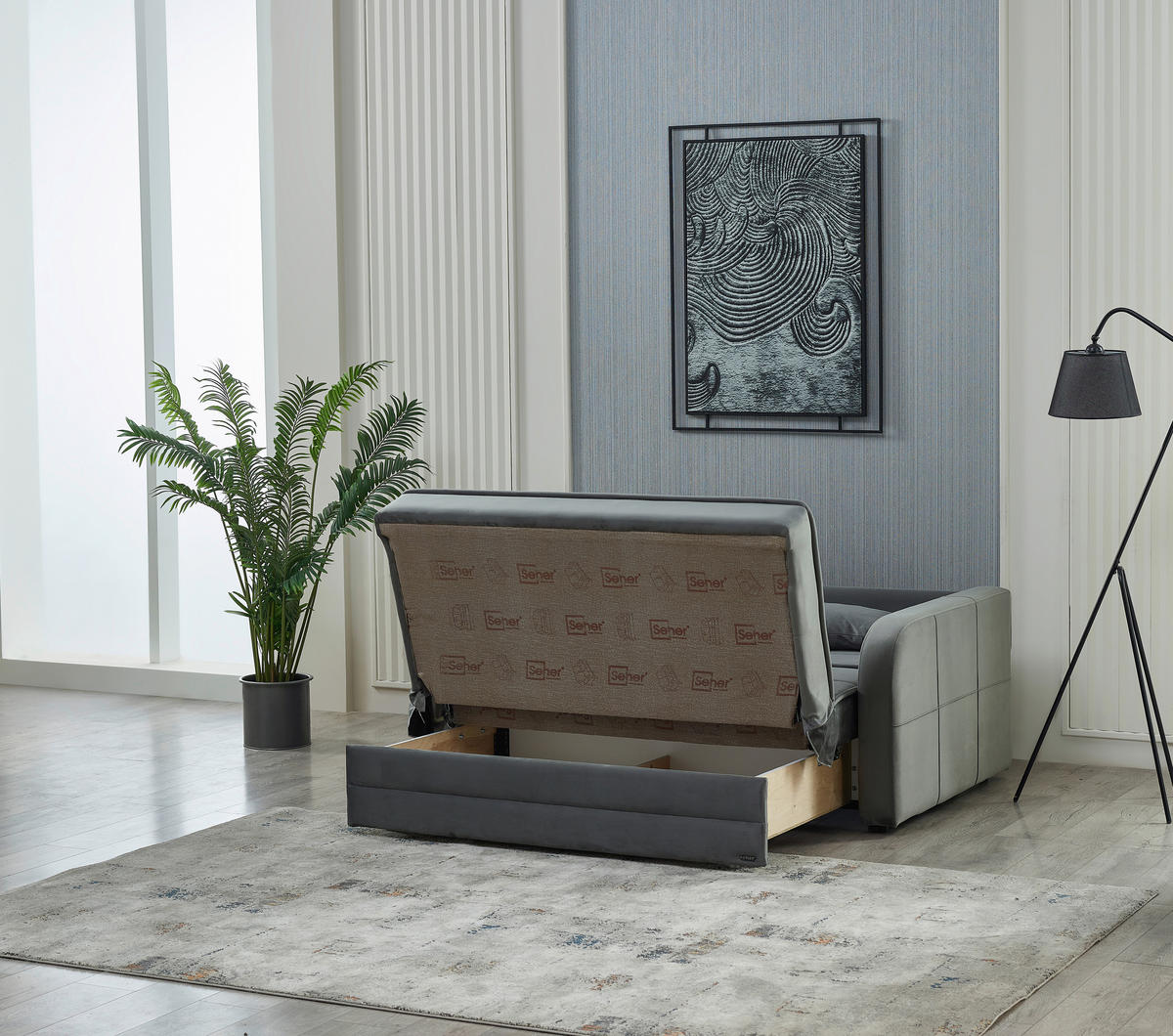 Schlafsofa Moleron grau B/H/T: ca. 171x94x111 cm Moleron - schwarz/grau (171,00/94,00/111,00cm)
