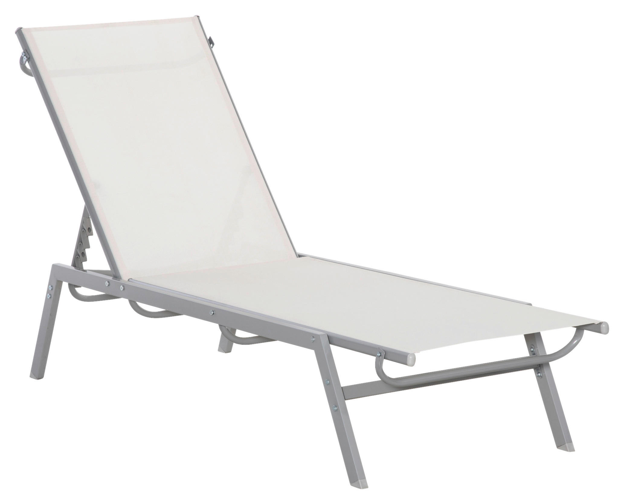 Outsunny Gartenliege cremeweiß Stoff B/H/L: ca. 58x97x170 cm Gartenliege - cremeweiß (170,00/58,00/97,00cm) - Outsunny