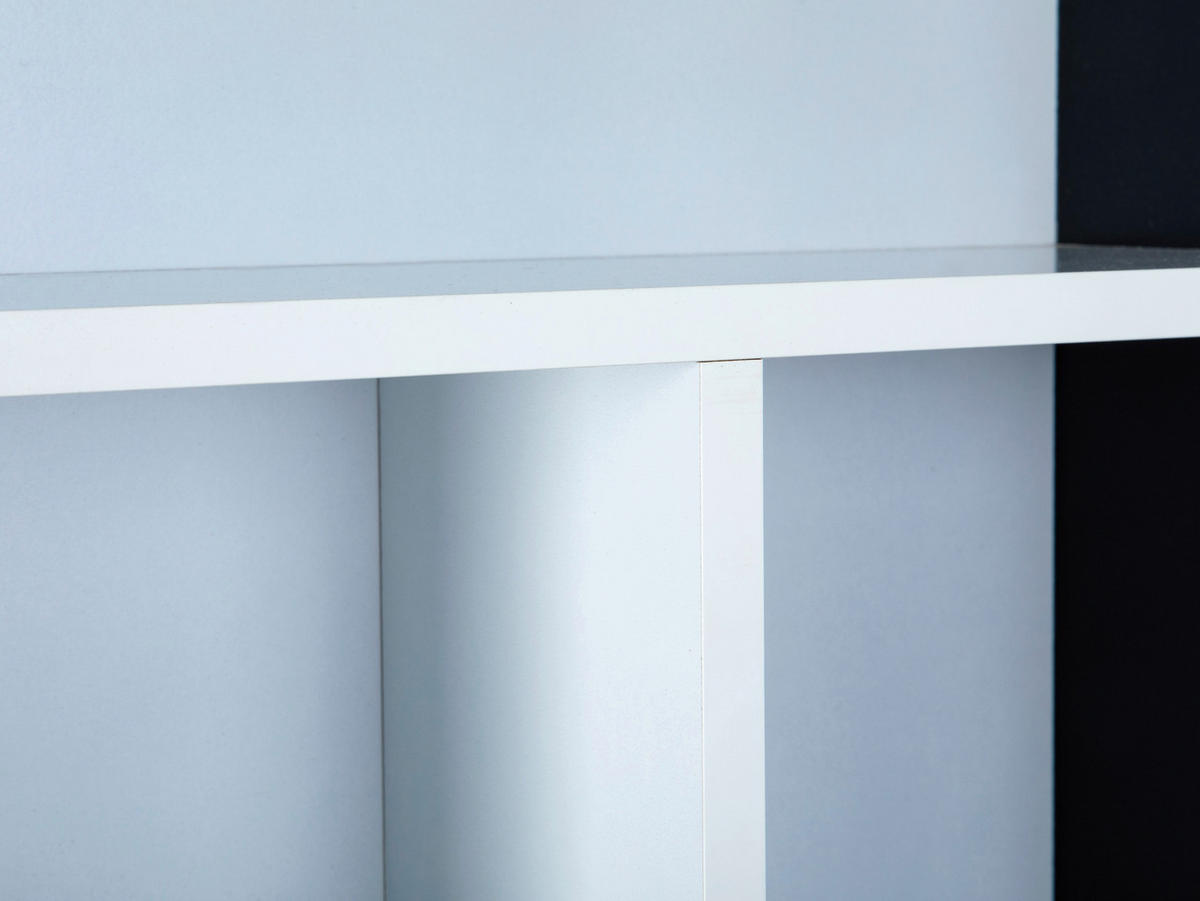 Vitrine Decem weiß schwarz MDF B/H/T: ca. 70x70x13 cm Decem - weiß/schwarz (70,00/70,00/13,00cm) - Inter Link