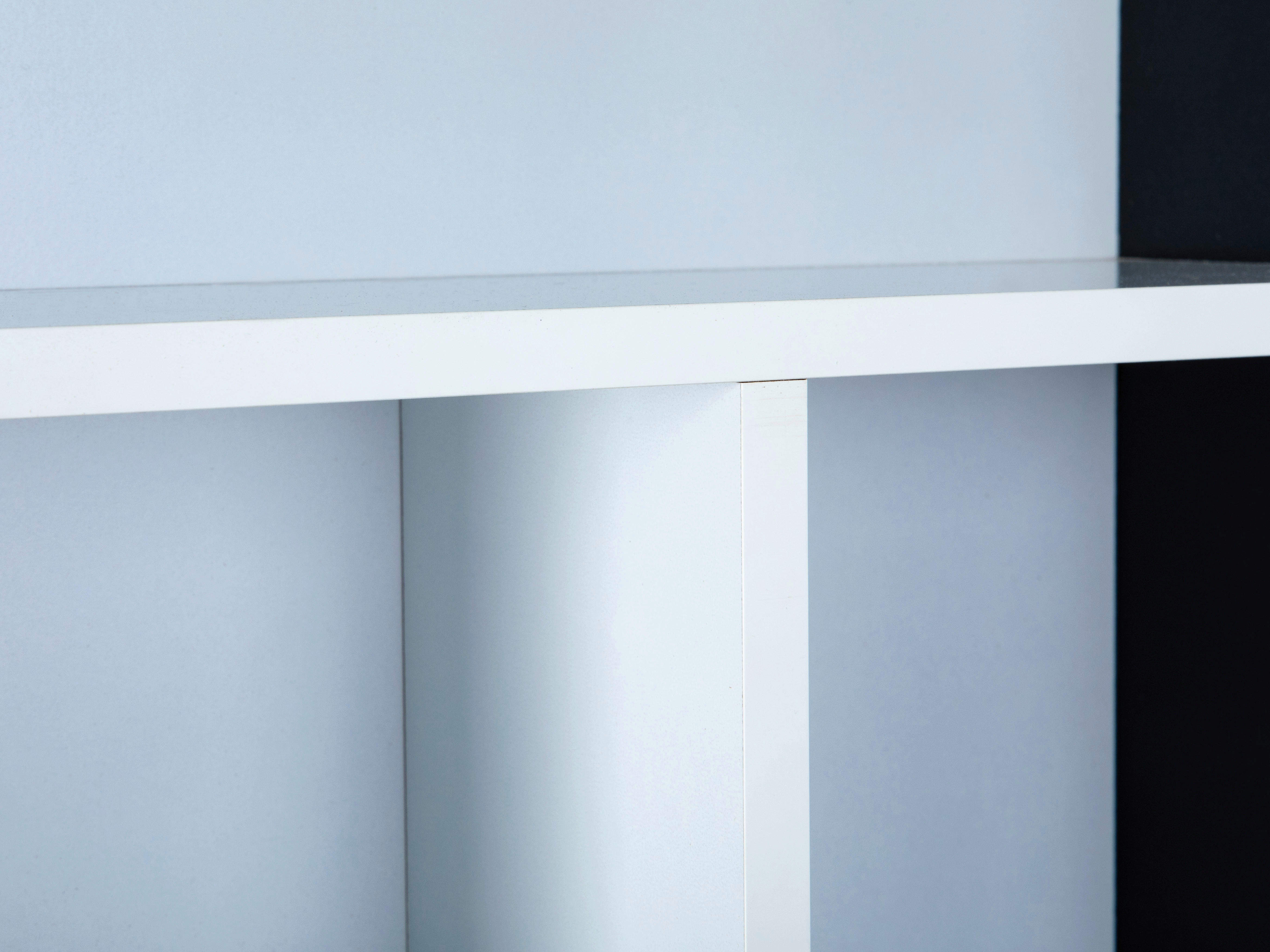 Thumbnail - Vitrine Decem weiß schwarz MDF B/H/T: ca. 70x70x13 cm