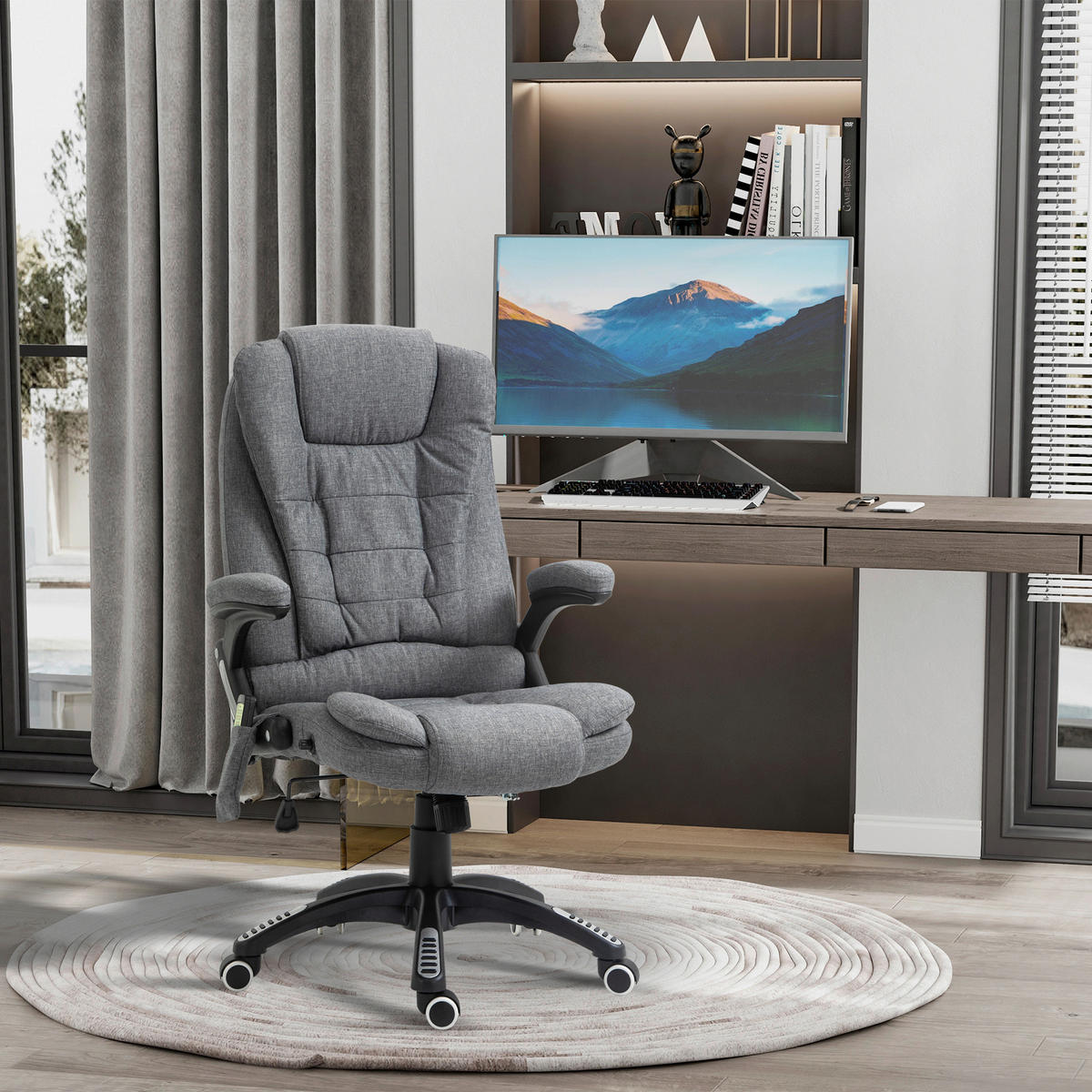 Vinsetto Massagestuhl dunkelgrau B/H/L: ca. 72x68x120 cm Massagestuhl - dunkelgrau (120,00/72,00/68,00cm) - Vinsetto