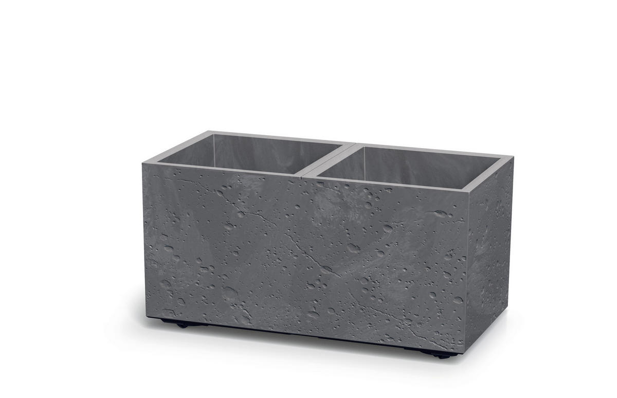 Prosperplast Blumentopf mit Rollen Sierra Case grau Kunststoff B/H/L: ca. 29x29x58 cm Sierra Case - grau (58,00/29,00/29,00cm) - Prosperplast