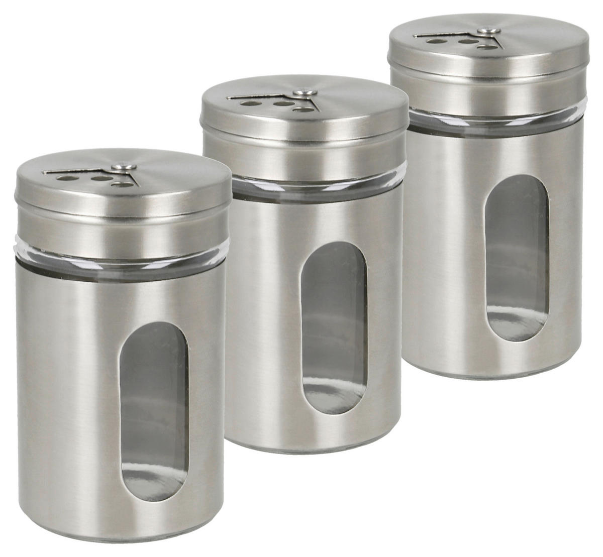 Metaltex Gewürzstreuerset Inox silber Edelstahl H/D: ca. 8x5 cm Inox - klar/silber (5,00/8,00cm) - Metaltex