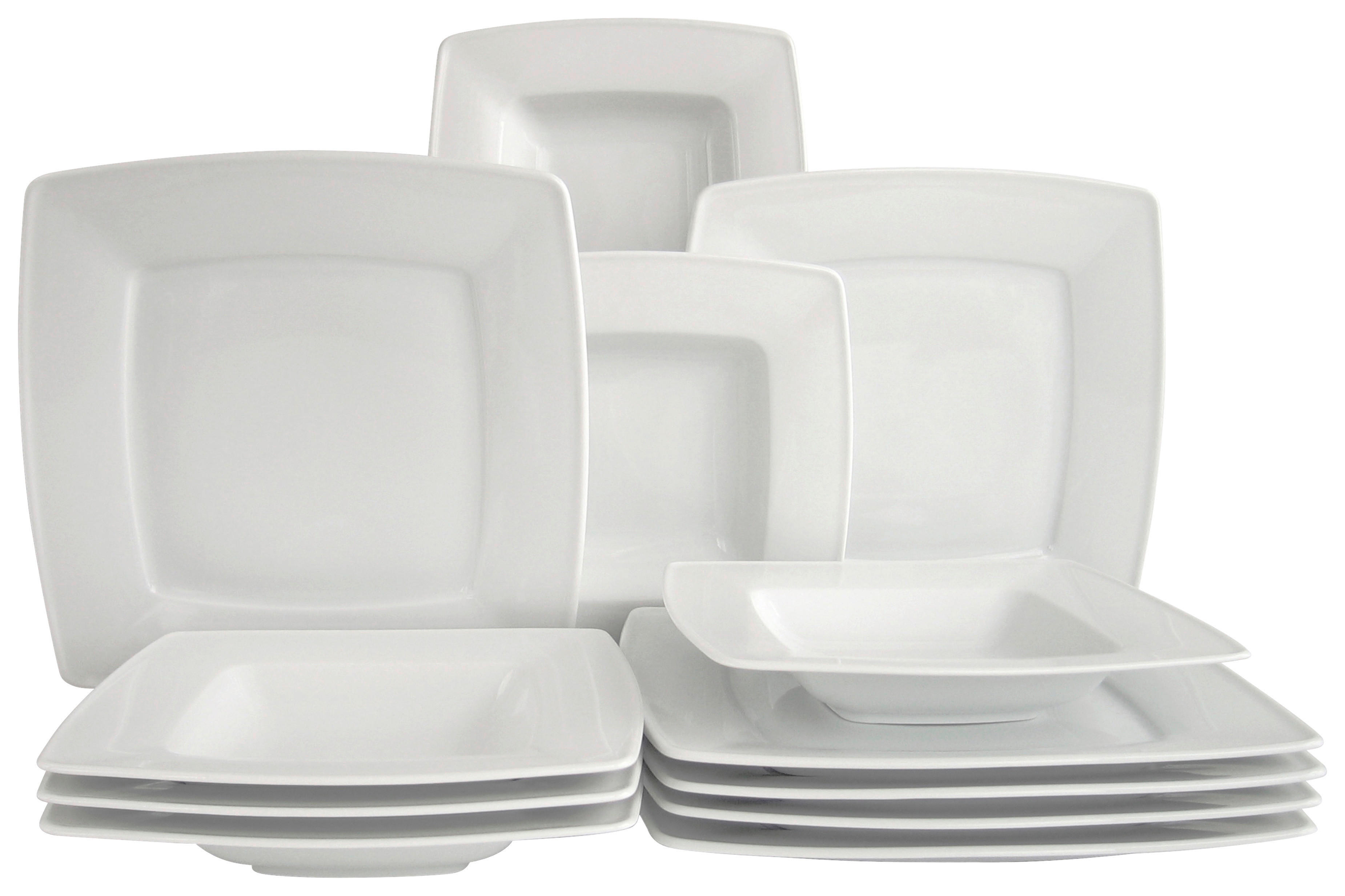 CreaTable Tafelservice Victoria weiß Porzellan 12 tlg. Victoria - weiß (0,00cm) - CreaTable