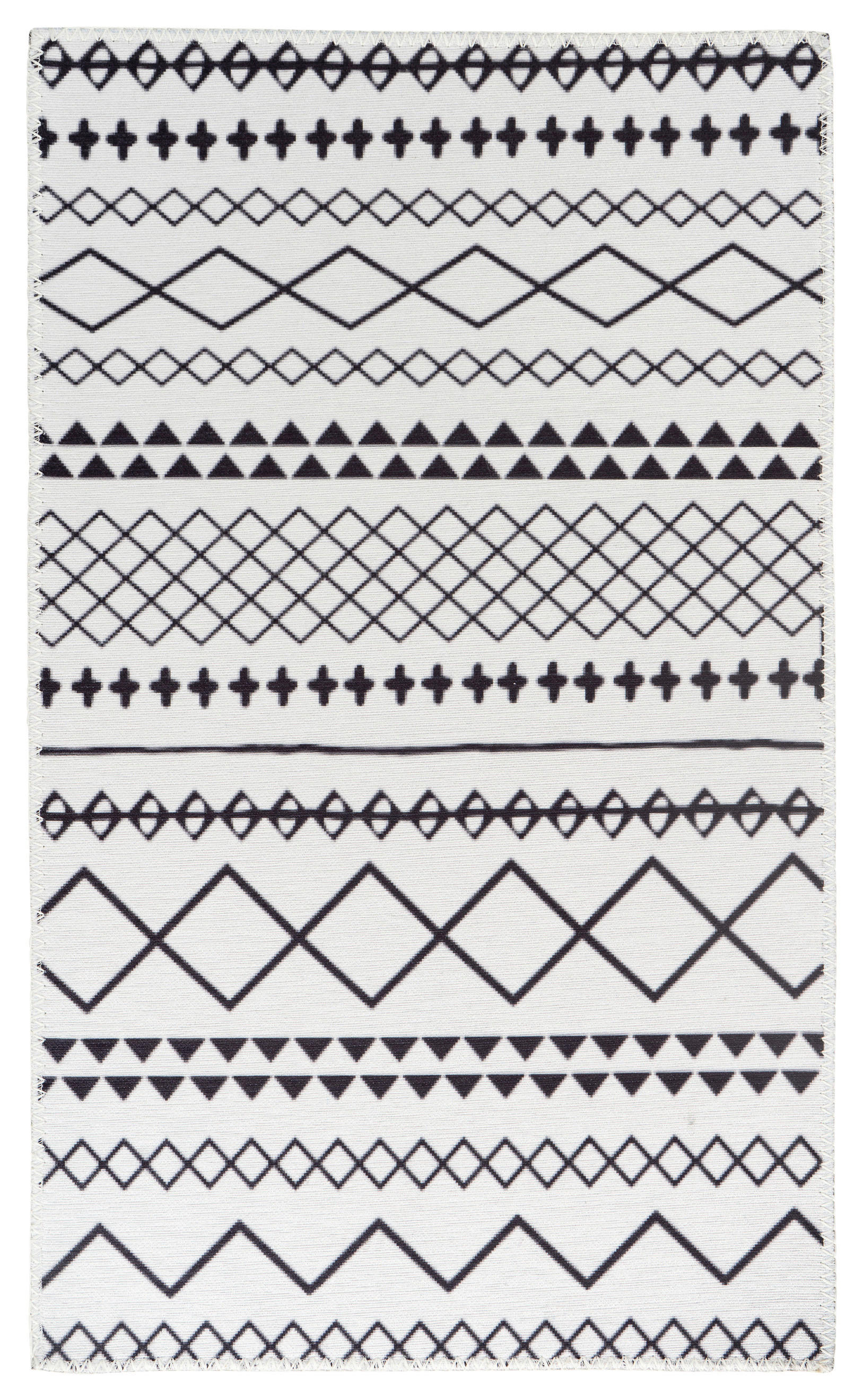 360Living Teppich Maya schwarz B/L: ca. 120x180 cm Maya - weiß/schwarz (120,00/180,00cm) - 360Living