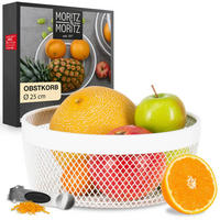Moritz & Moritz Obstkorb weiß Metall H/D: ca. 11x25 cm Obstkorb_rund - weiß (25,00/11,00cm) - Moritz & Moritz