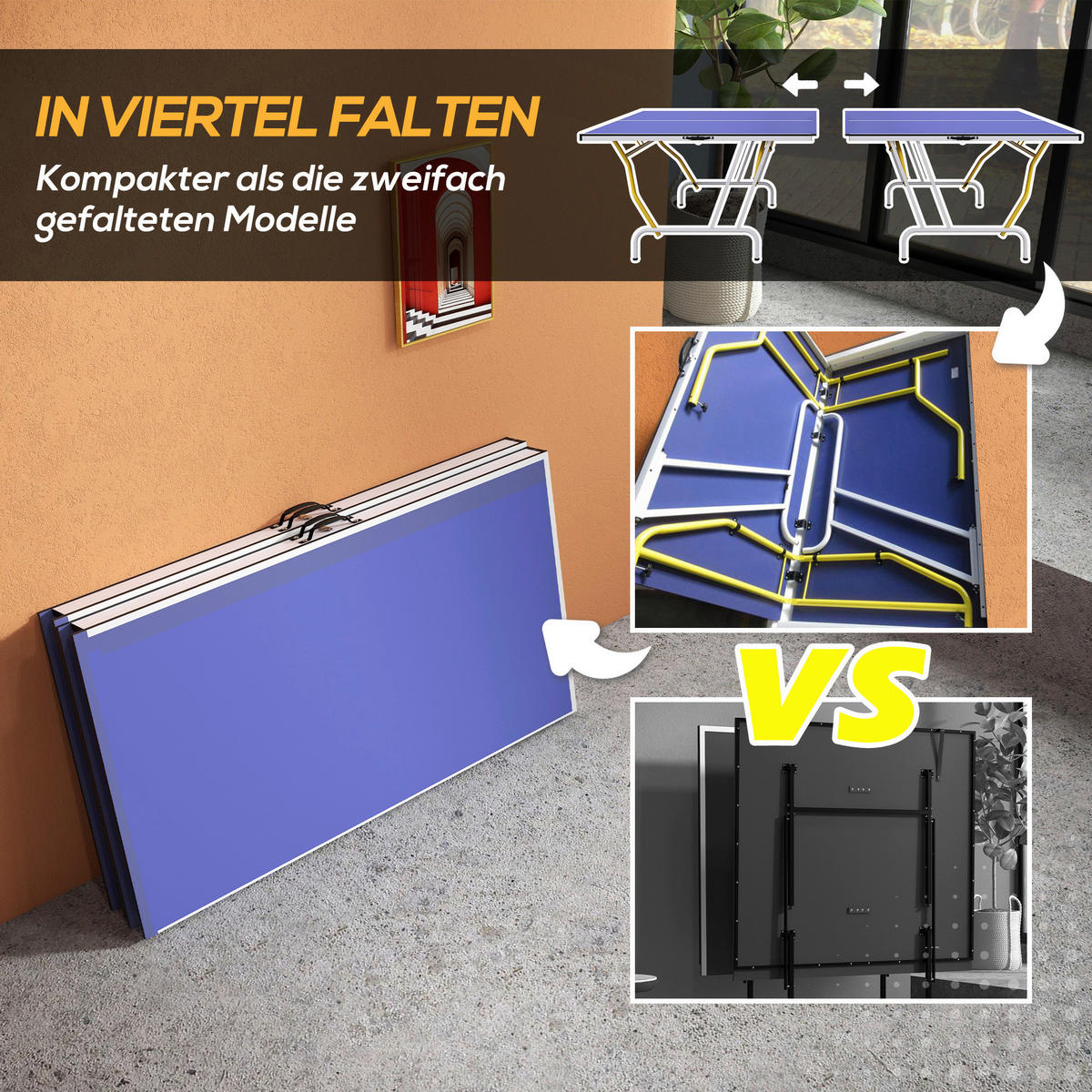 SPORTNOW Tischtennisplatte blau Stahl B/H/L: ca. 152,5x76x274 cm Tischtennisplatte - blau (274,00/152,50/76,00cm) - SPORTNOW