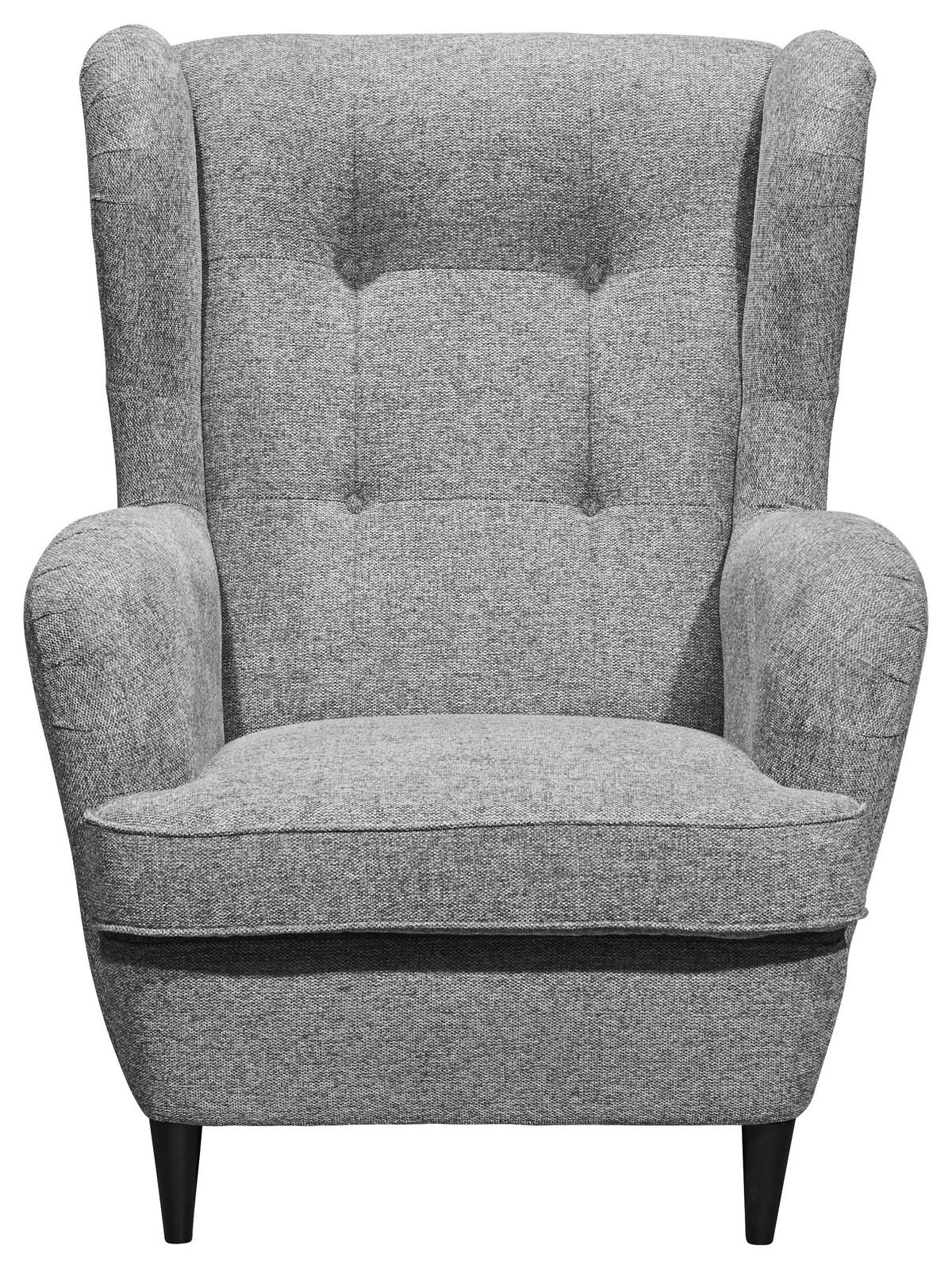 Sessel Oskar grau Velourstoff B/H/T: ca. 78x102x98 cm Oskar - schwarz/grau (78,00/102,00/98,00cm)