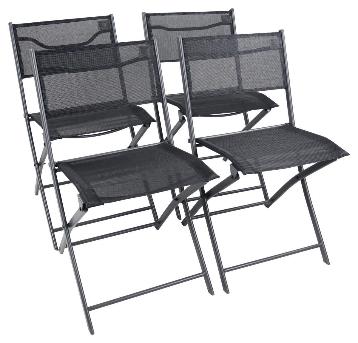 VCM Gartenstuhl 4er Set Sumila schwarz Metall B/H/L: ca. 45x79x46 cm Sumila - schwarz (46,00/45,00/79,00cm) - VCM