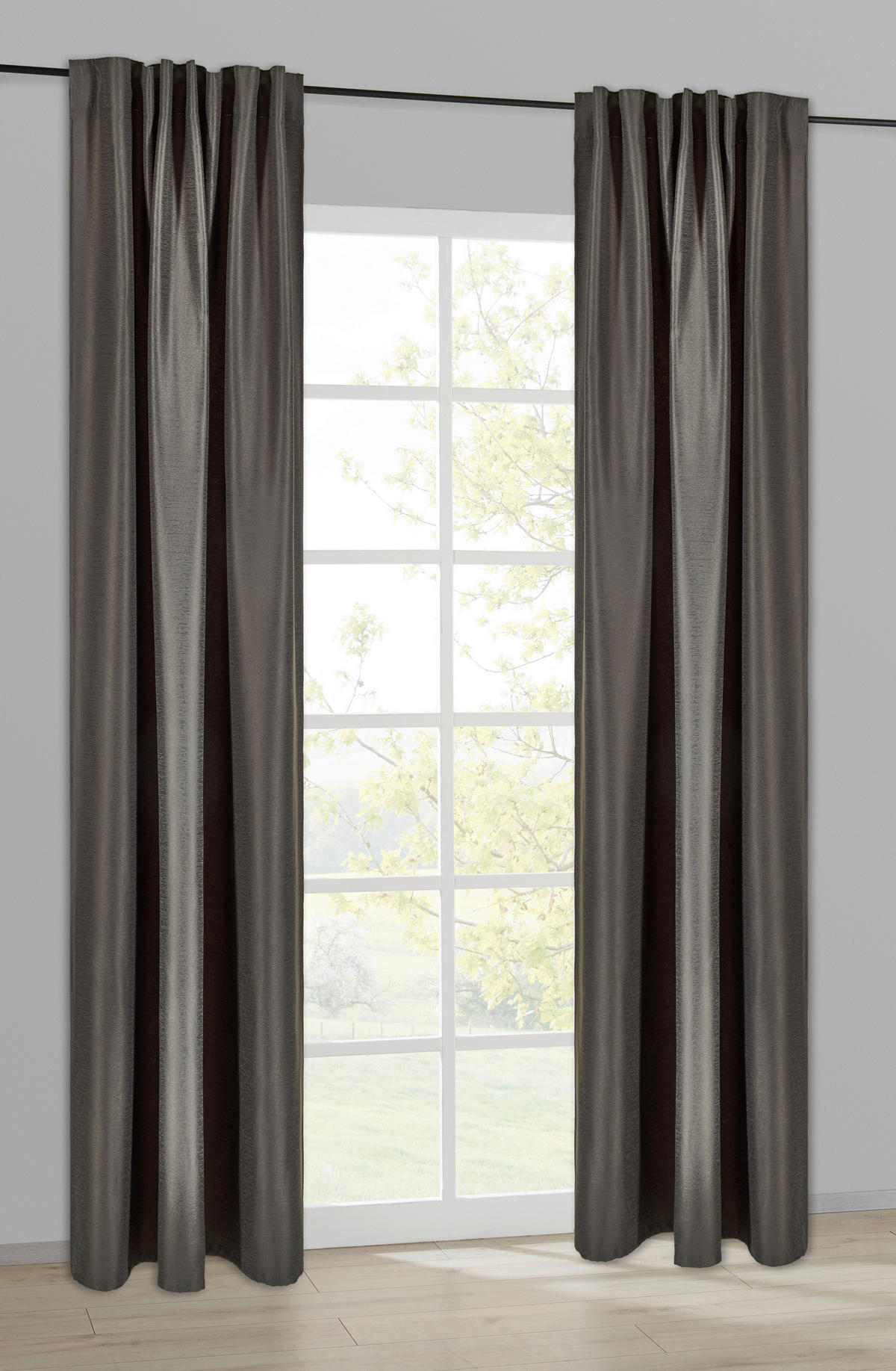 Kombivorhang Elena anthrazit B/L: ca. 140x245 cm Elena - anthrazit (140,00/245,00cm) - POCOline