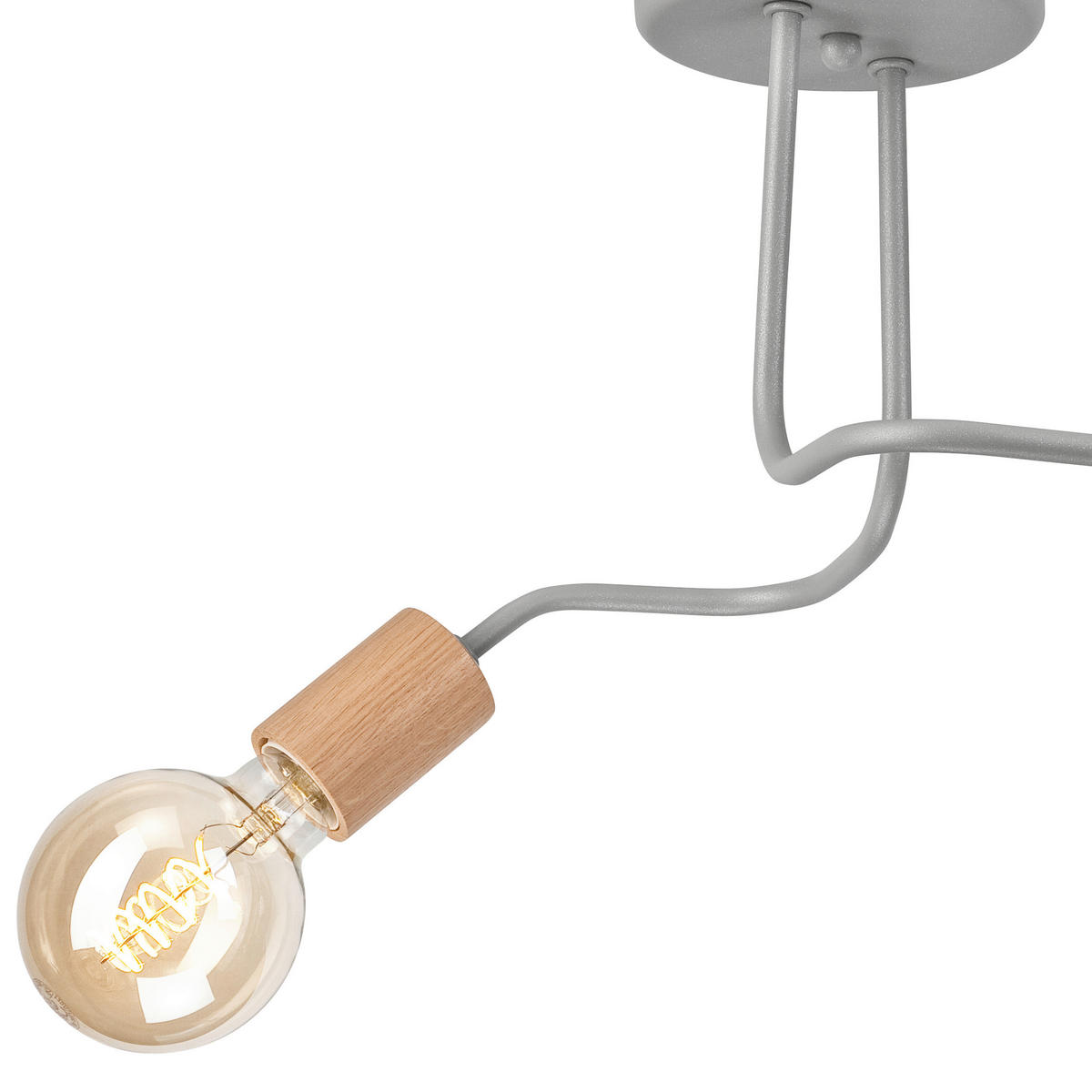 Lamkur Deckenleuchte braun Stahl Glas B/H/L: ca. 45x26x45 cm E27 2 Brennstellen CONOR - braun (45,00/45,00/26,00cm) - Lamkur