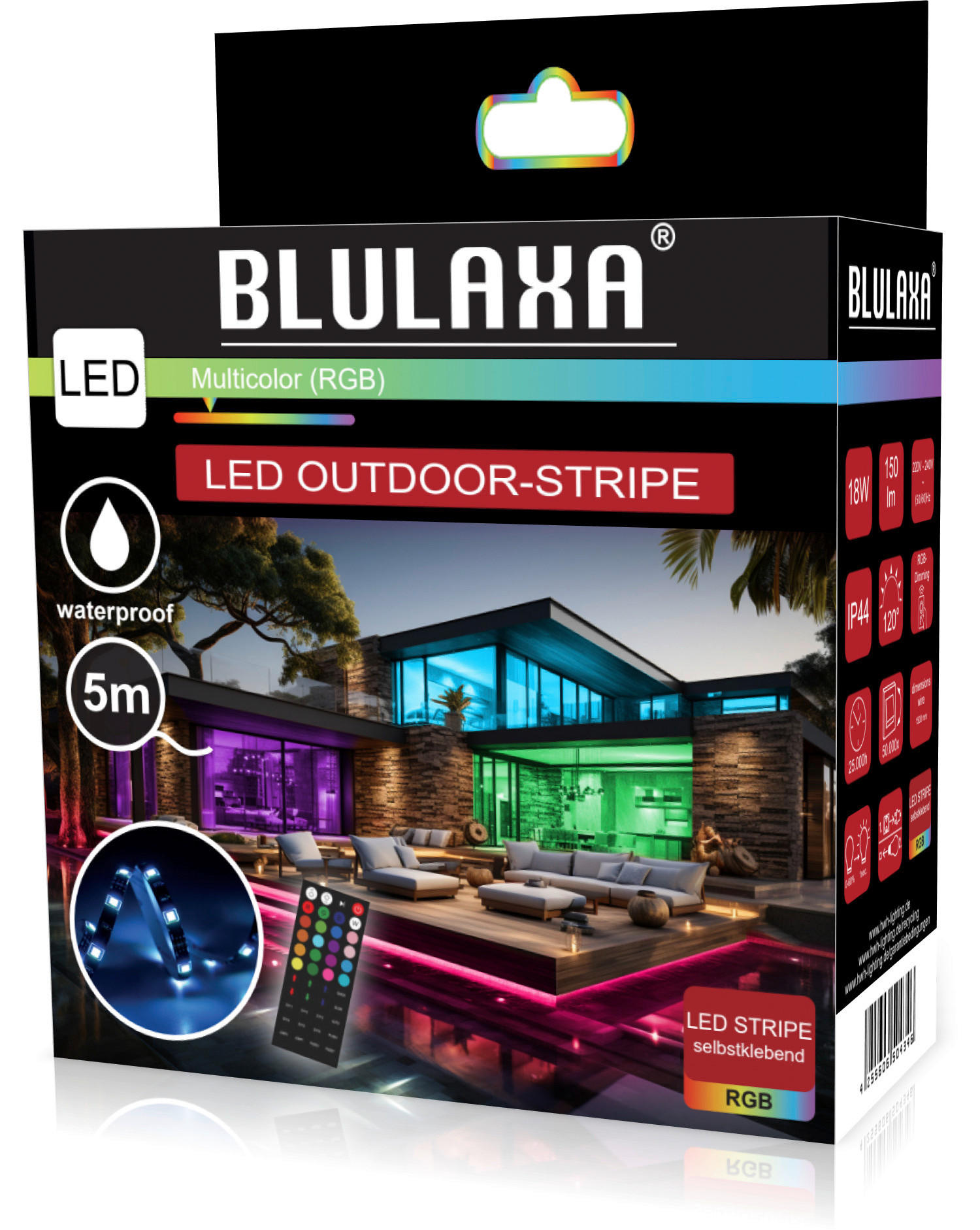 Blulaxa Outdoor-LED-RGB-Lichtband L: ca. 500 cm LED-RGB-Lichtband_Outdoor - (500,00cm) - Blulaxa