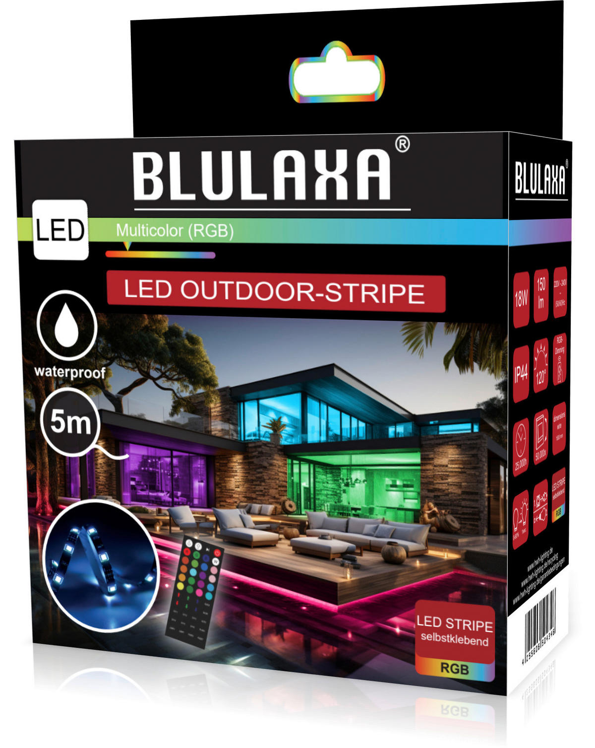 Blulaxa Outdoor-LED-RGB-Lichtband L: ca. 500 cm LED-RGB-Lichtband_Outdoor - (500,00cm) - Blulaxa