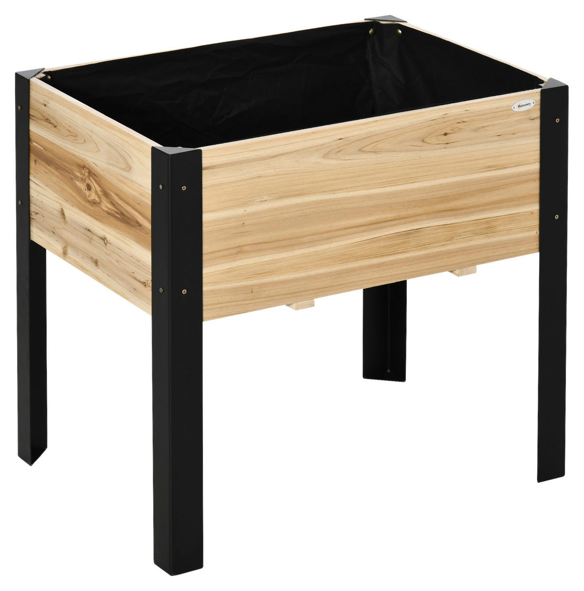 Outsunny Hochbeet schwarz Holz B/H/L: ca. 60x74x80 cm Hochbeet 845-531 - schwarz (80,00/60,00/74,00cm) - Outsunny