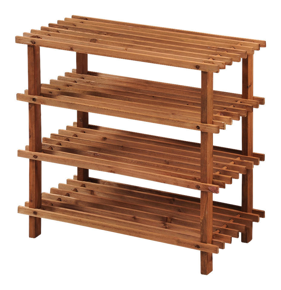 Kesper Schuhregal natur Holz B/H/L: ca. 26x52x54 cm Schuhregal_4stöckig - natur (54,00/26,00/52,00cm) - Kesper