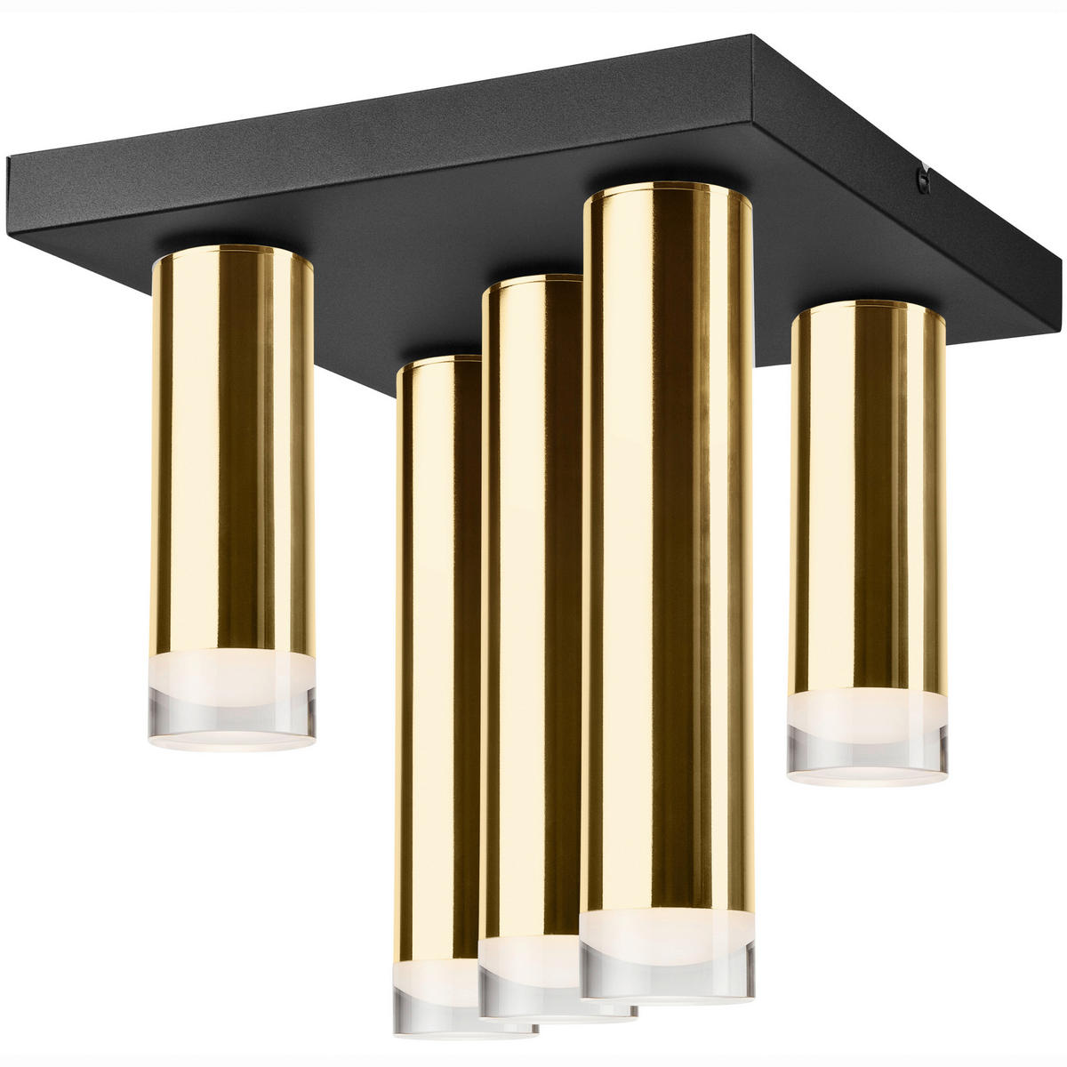 Lamkur Deckenleuchte schwarz gold Stahl B/H/L: ca. 30x31,5x30 cm E27 5 Brennstellen DIEGO - gold/schwarz (30,00/30,00/31,50cm) - Lamkur